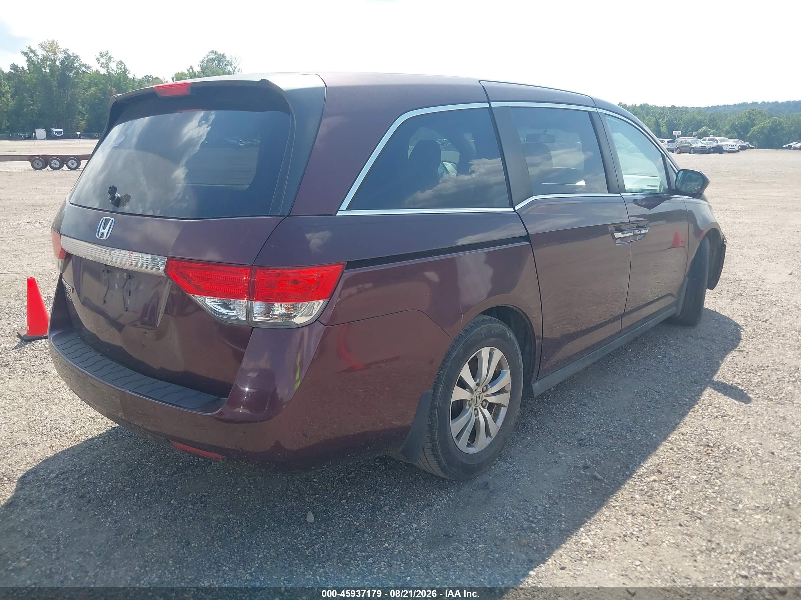 2014 Honda Odyssey Ex Темно-бордовый vin: 5FNRL5H47EB005501