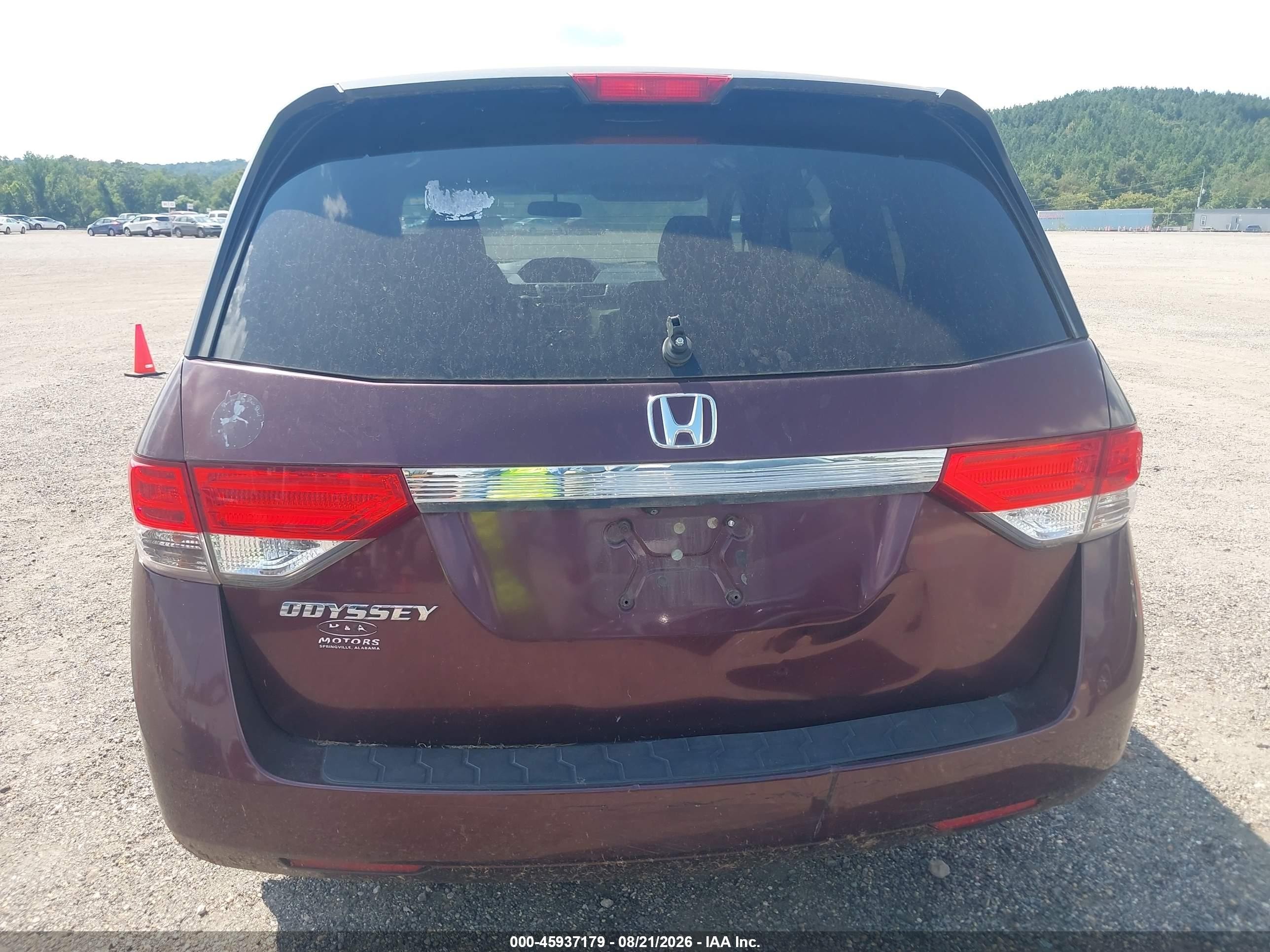 2014 Honda Odyssey Ex Темно-бордовый vin: 5FNRL5H47EB005501