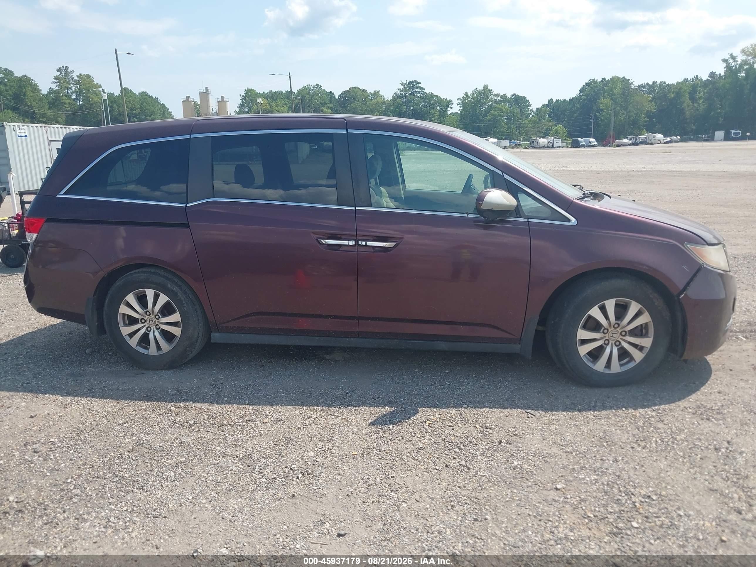 2014 Honda Odyssey Ex Темно-бордовый vin: 5FNRL5H47EB005501