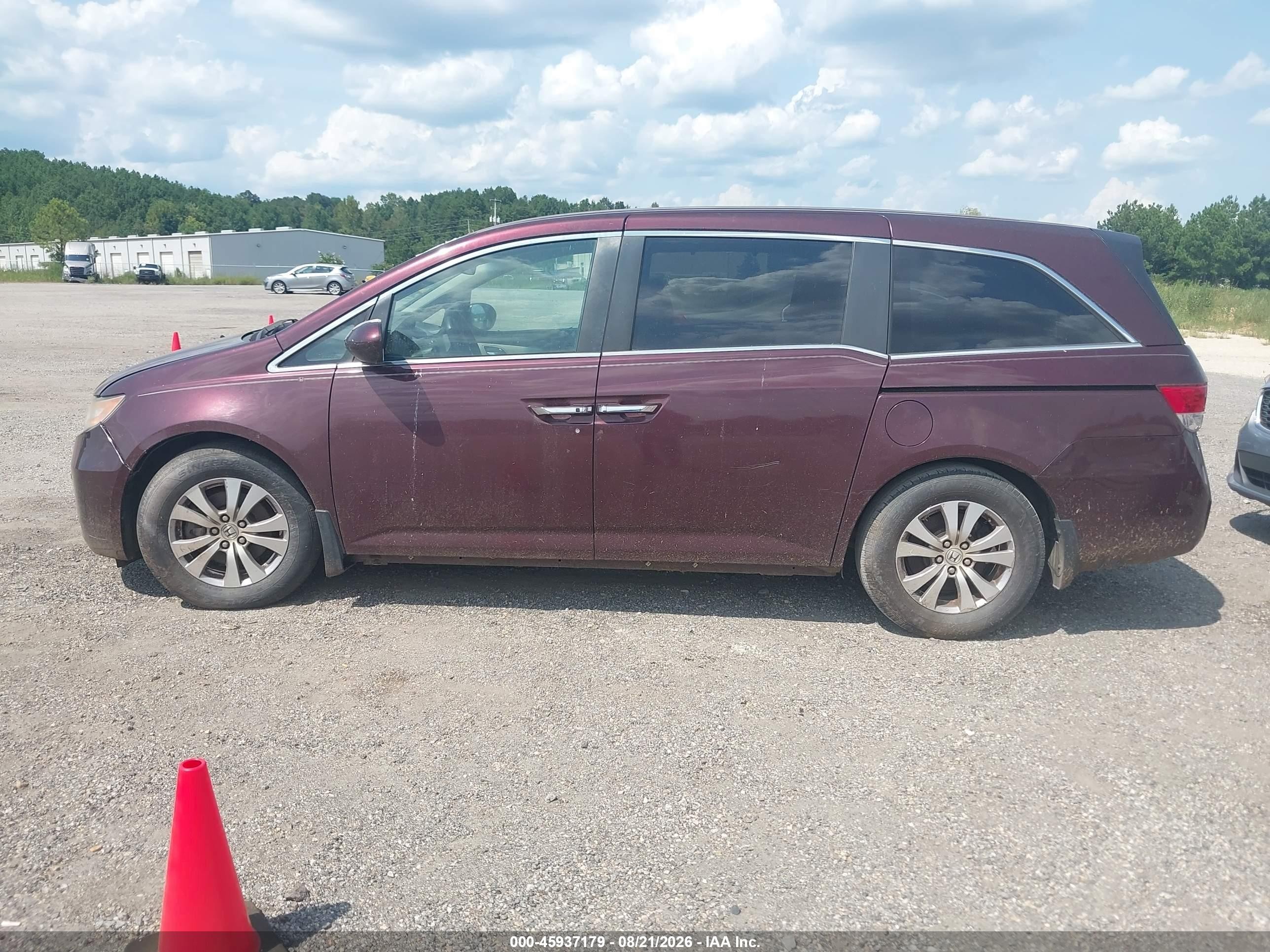 2014 Honda Odyssey Ex Темно-бордовый vin: 5FNRL5H47EB005501