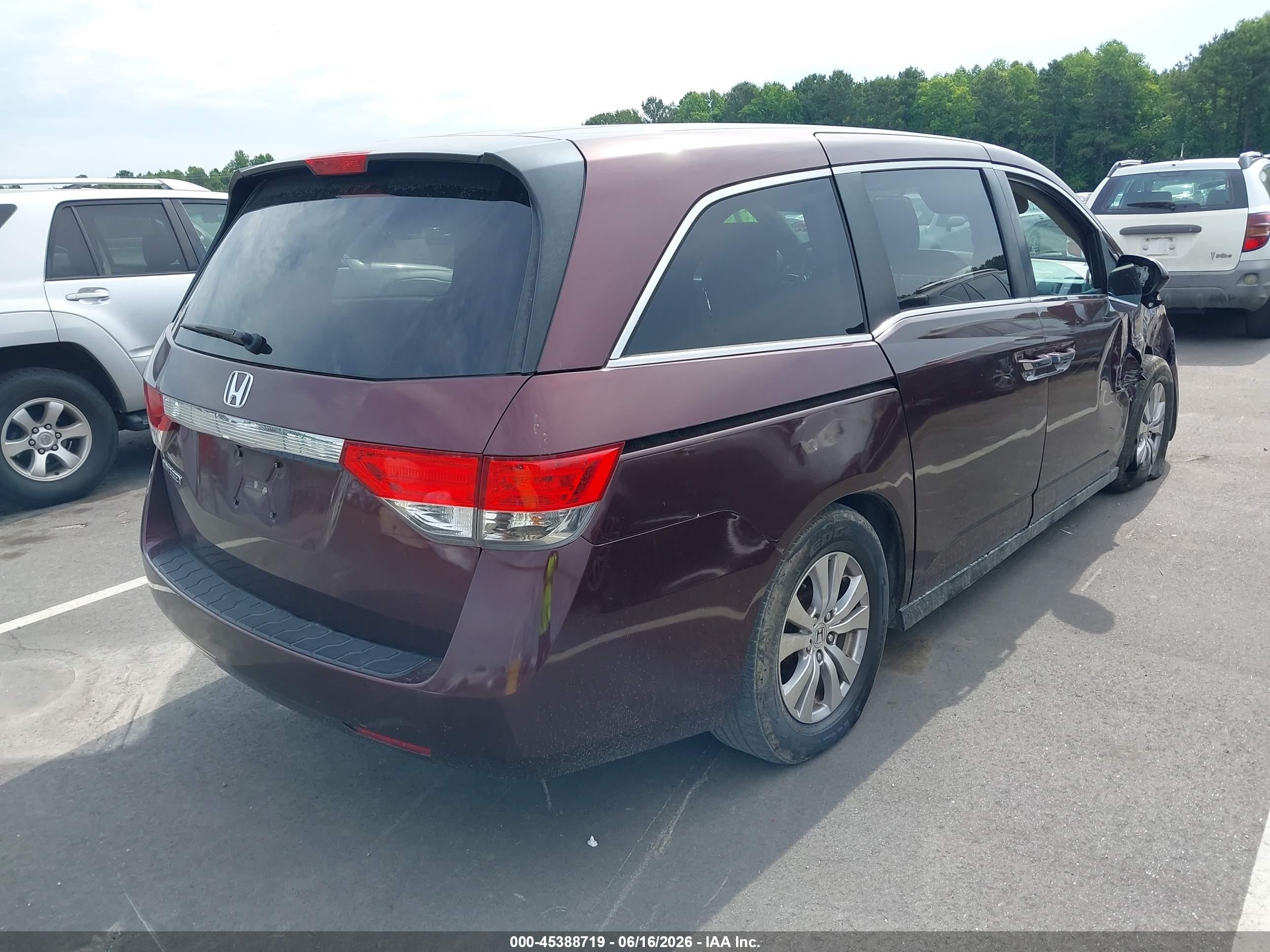 2014 Honda Odyssey Ex Maroon vin: 5FNRL5H47EB044363