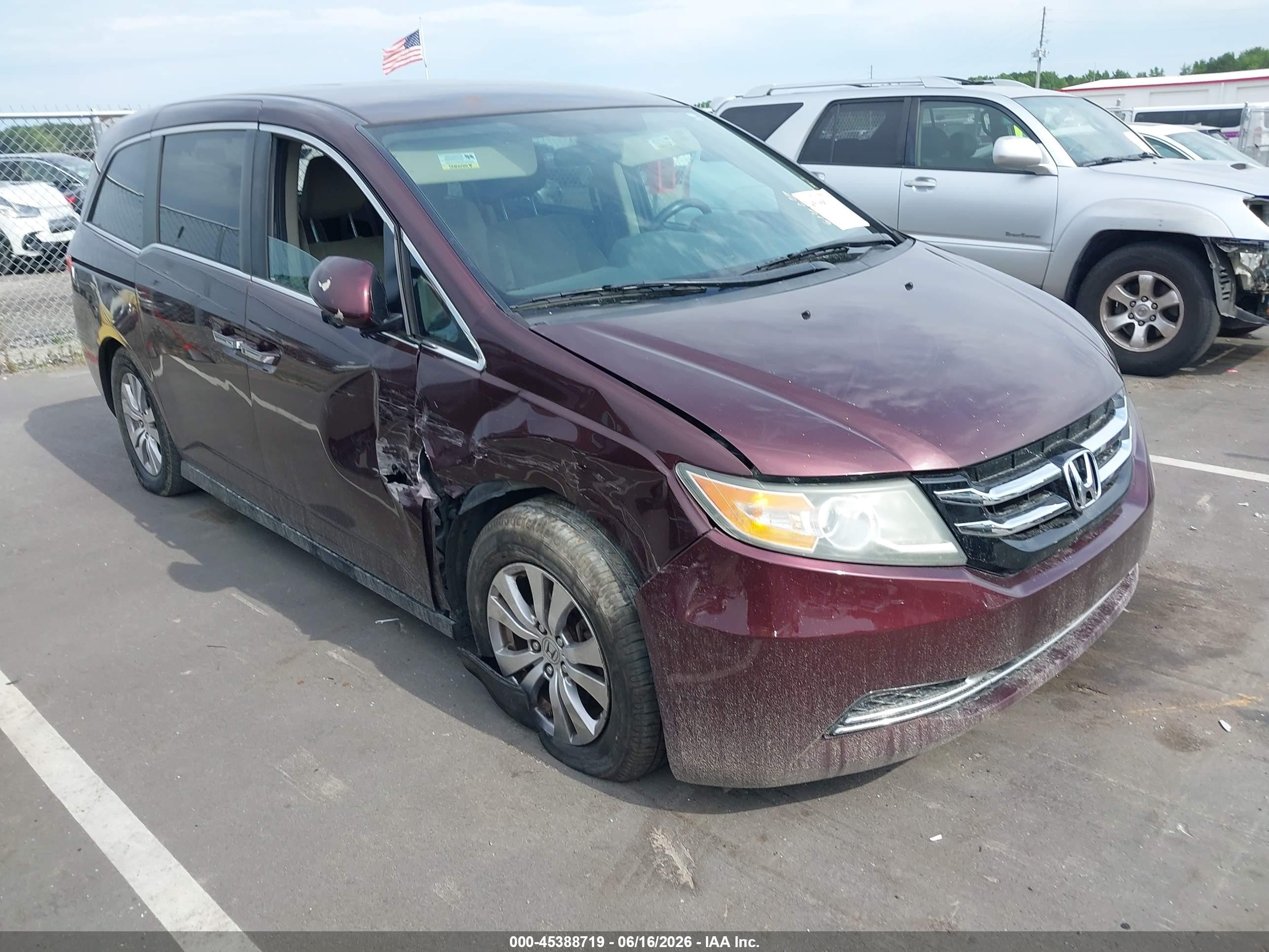 2014 Honda Odyssey Ex Maroon vin: 5FNRL5H47EB044363