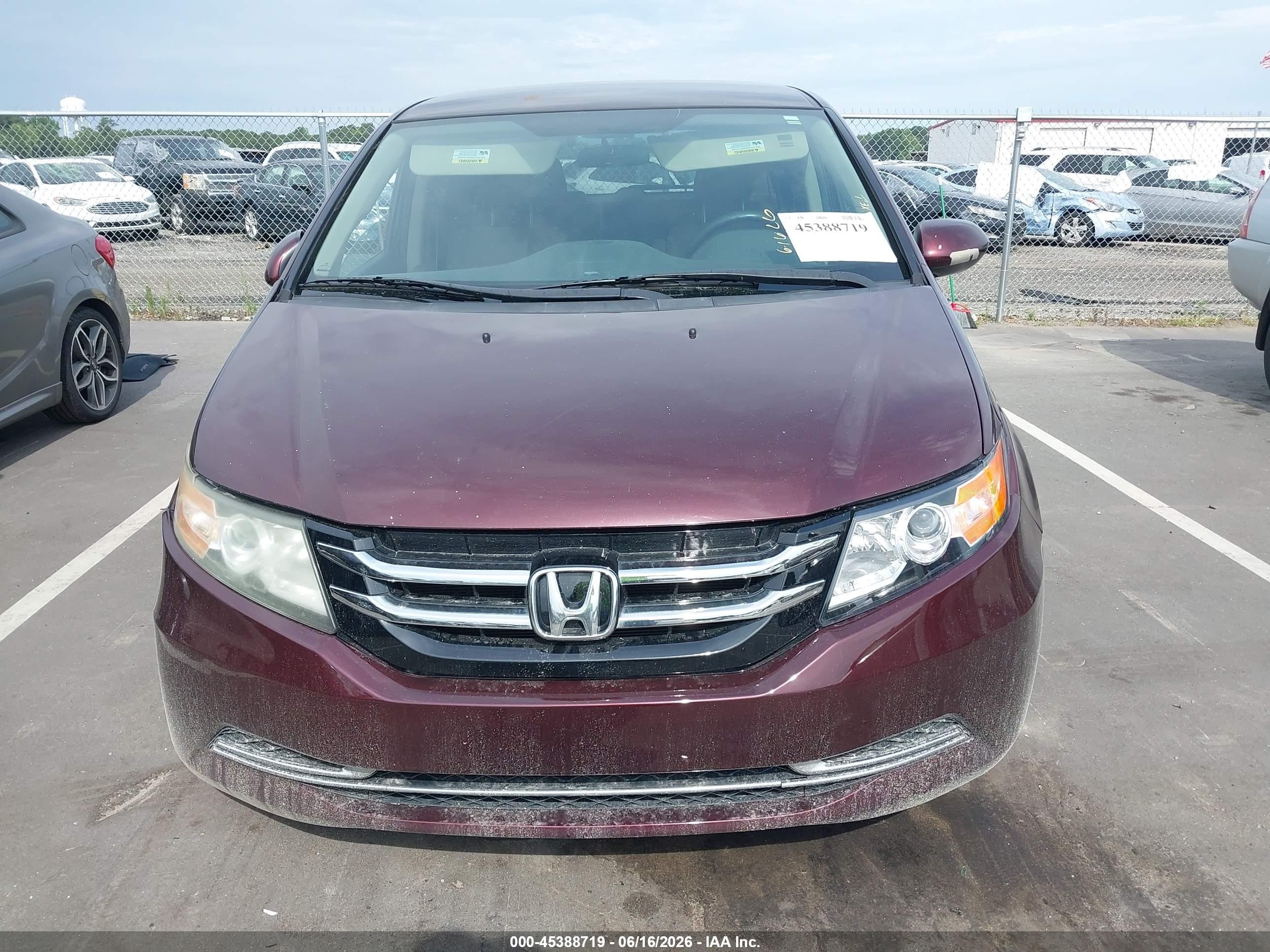 2014 Honda Odyssey Ex Maroon vin: 5FNRL5H47EB044363