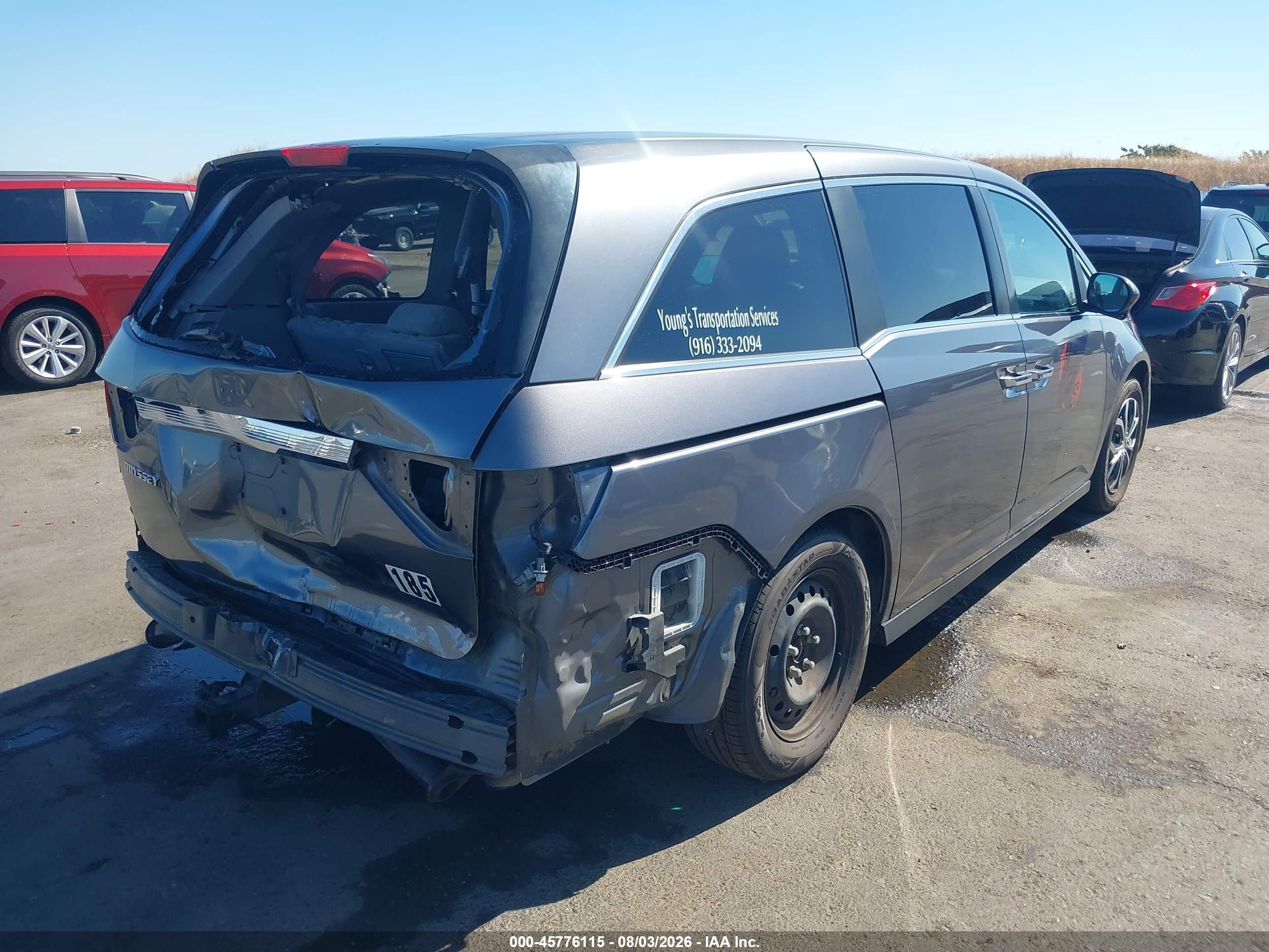 2014 Honda Odyssey Ex Gray vin: 5FNRL5H47EB075709
