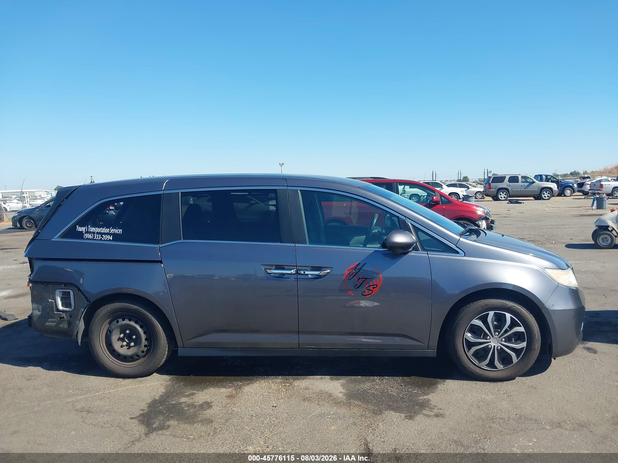 2014 Honda Odyssey Ex Gray vin: 5FNRL5H47EB075709