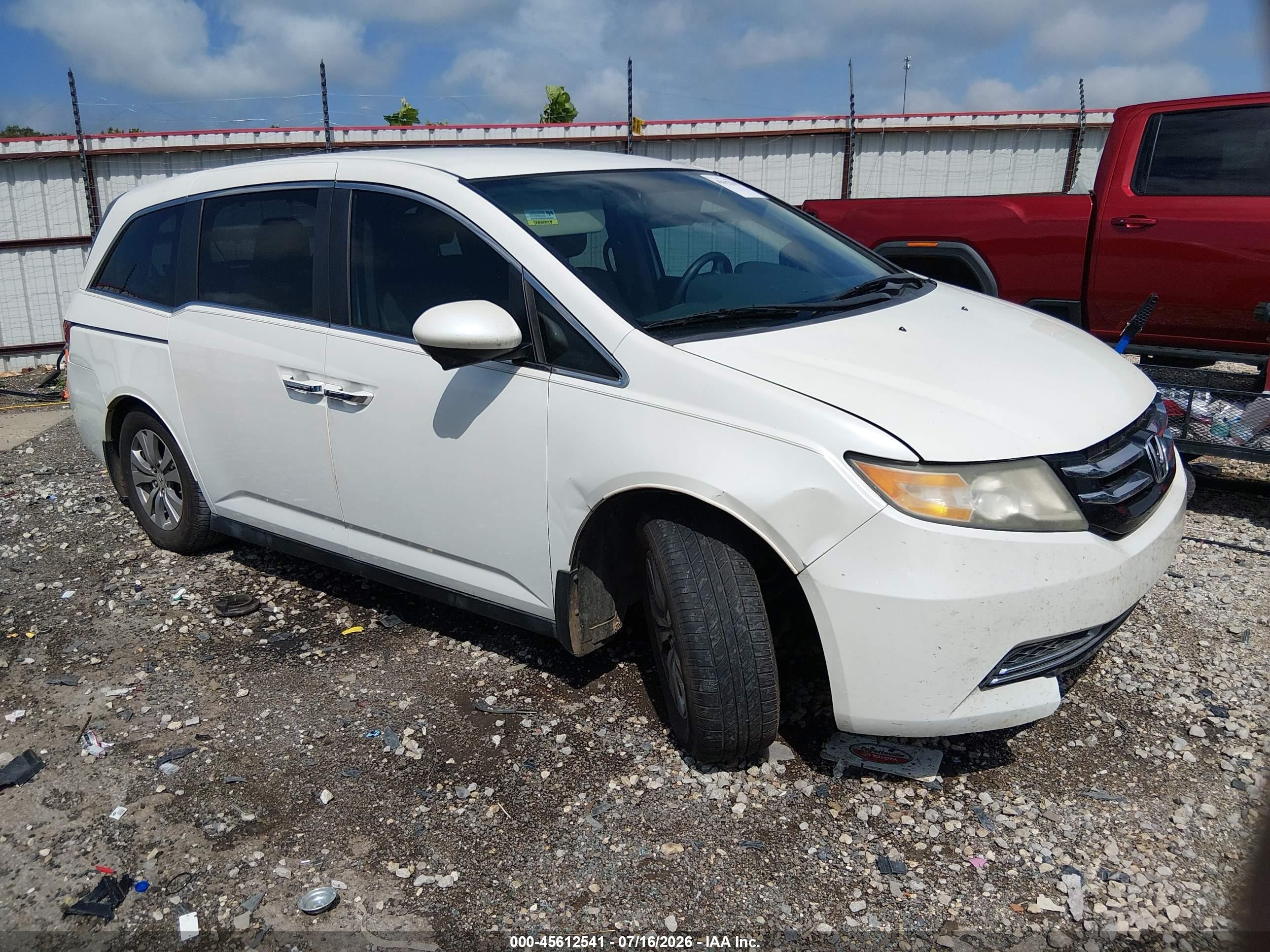 2014 Honda Odyssey Ex White vin: 5FNRL5H47EB077668
