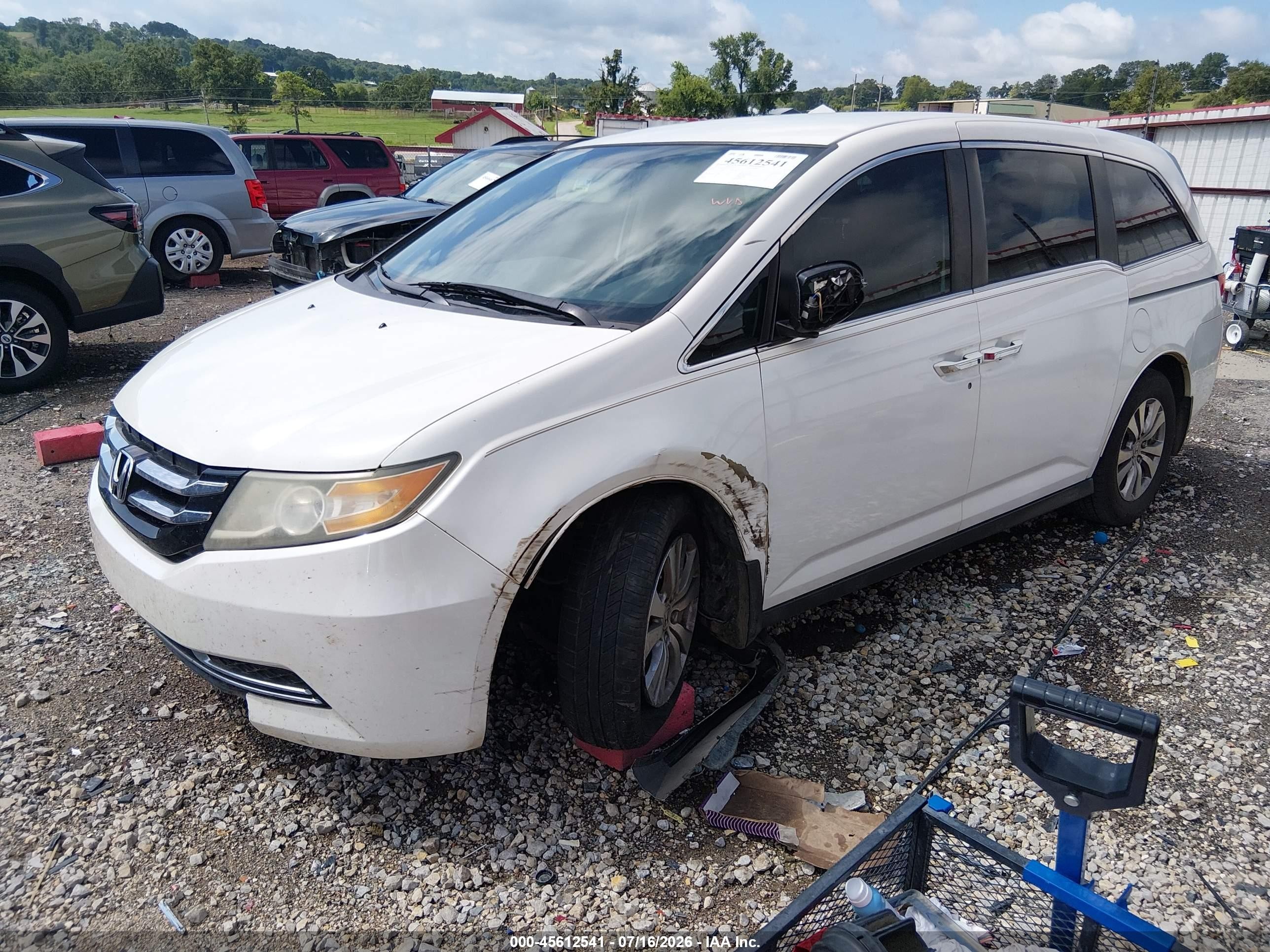 2014 Honda Odyssey Ex White vin: 5FNRL5H47EB077668