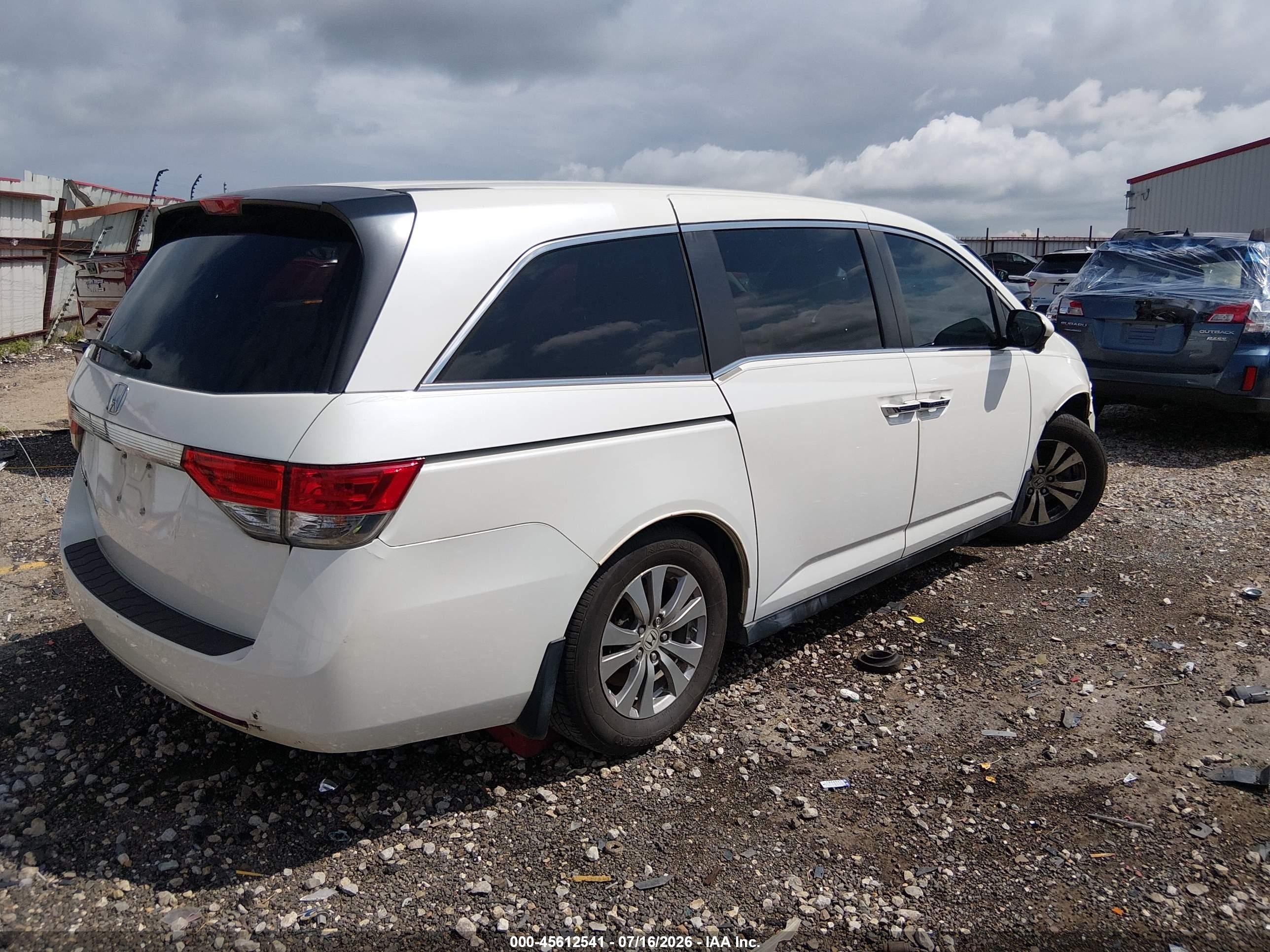 2014 Honda Odyssey Ex White vin: 5FNRL5H47EB077668