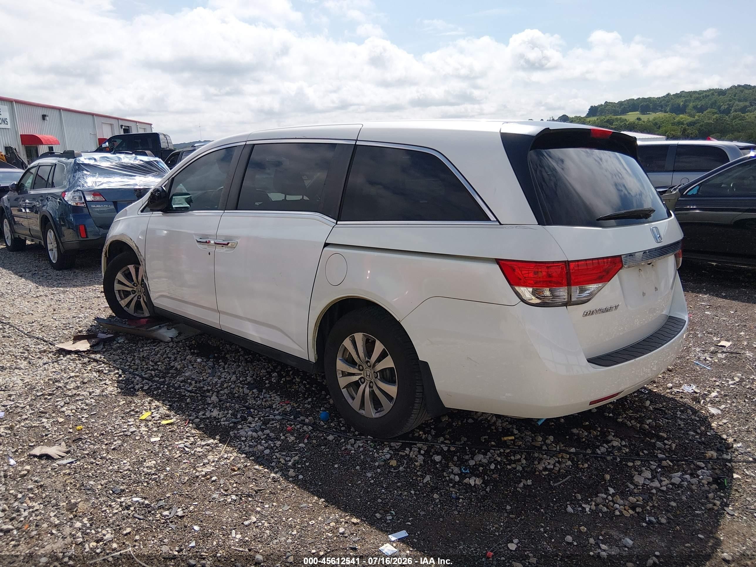 2014 Honda Odyssey Ex White vin: 5FNRL5H47EB077668