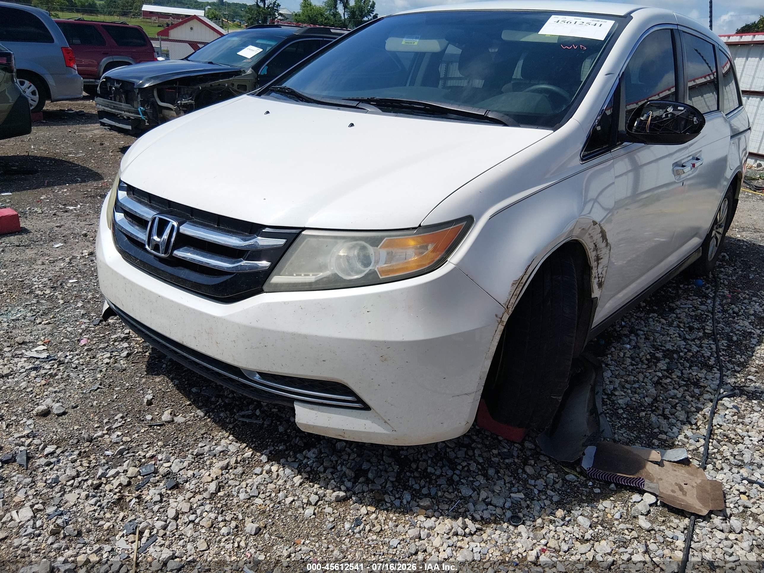 2014 Honda Odyssey Ex White vin: 5FNRL5H47EB077668