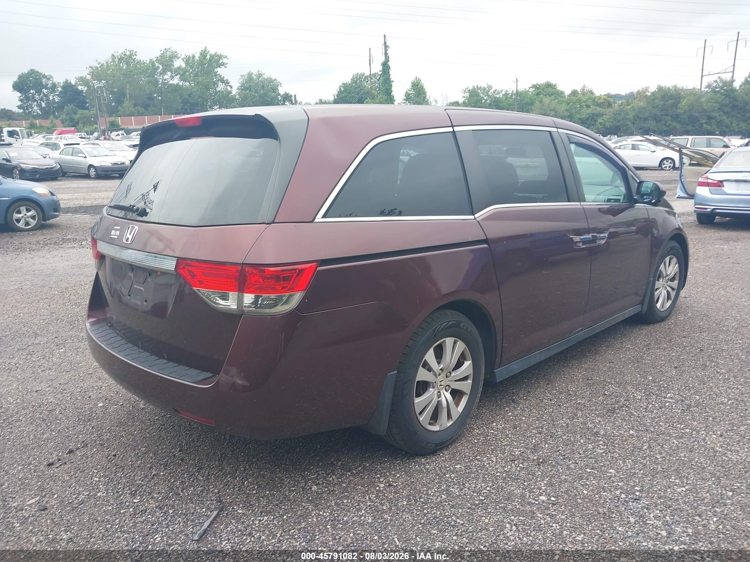 2014 Honda Odyssey Ex Burgundy vin: 5FNRL5H47EB114265