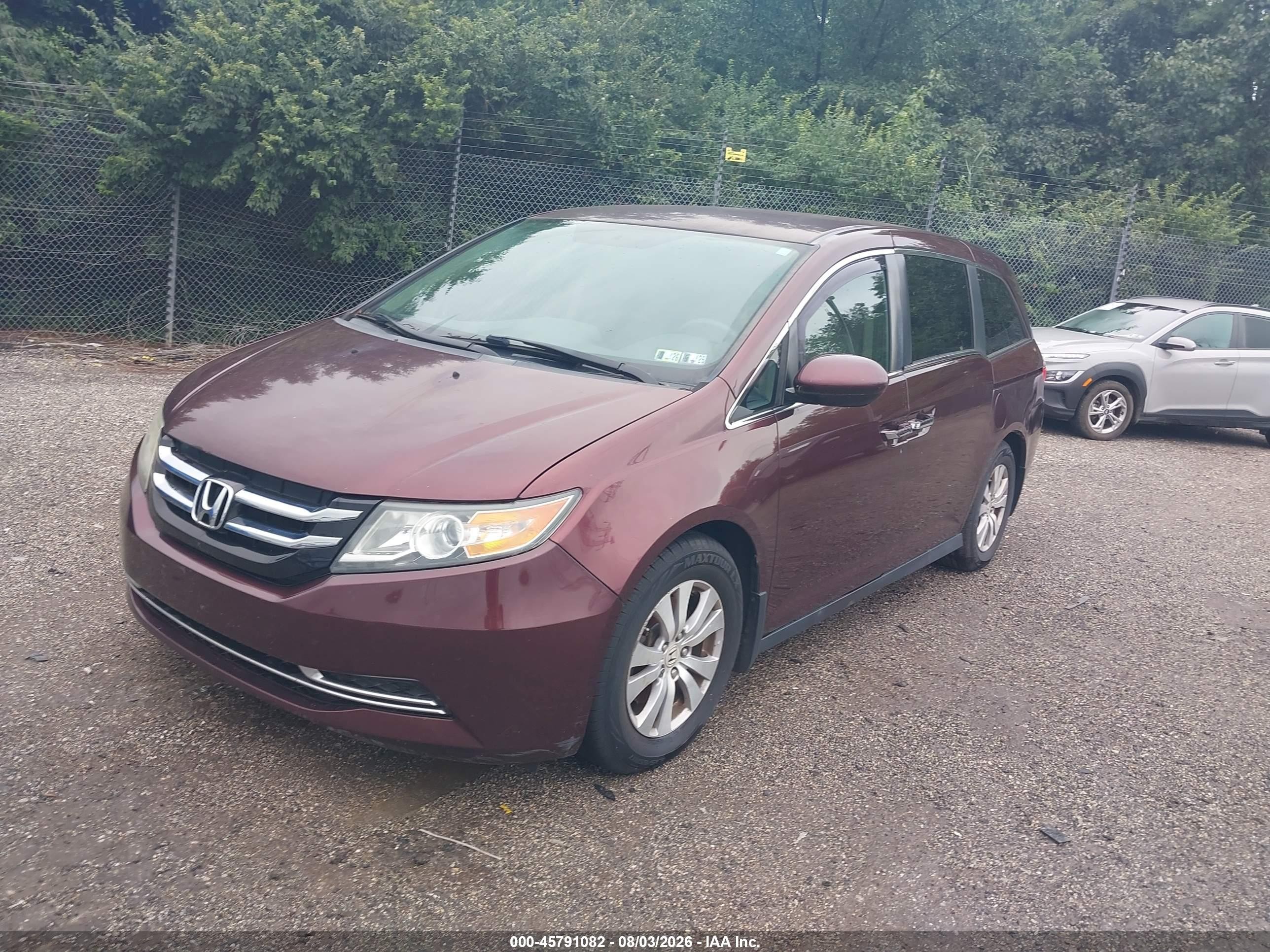 2014 Honda Odyssey Ex Burgundy vin: 5FNRL5H47EB114265