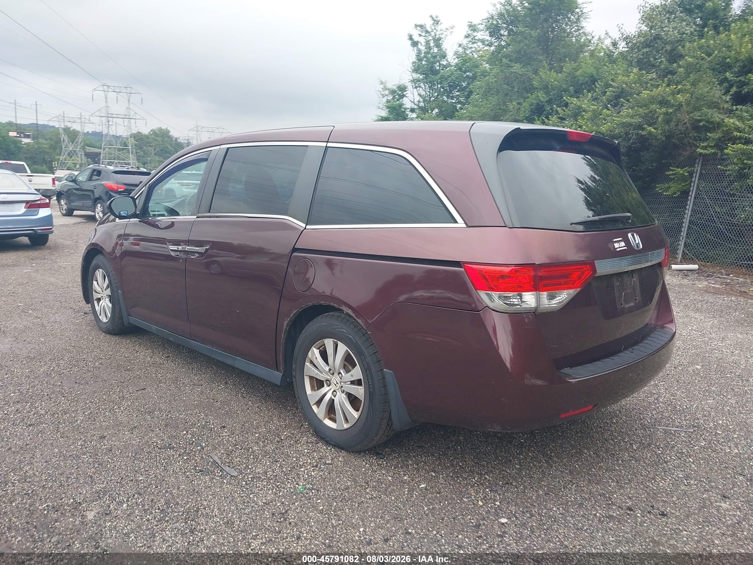 2014 Honda Odyssey Ex Burgundy vin: 5FNRL5H47EB114265