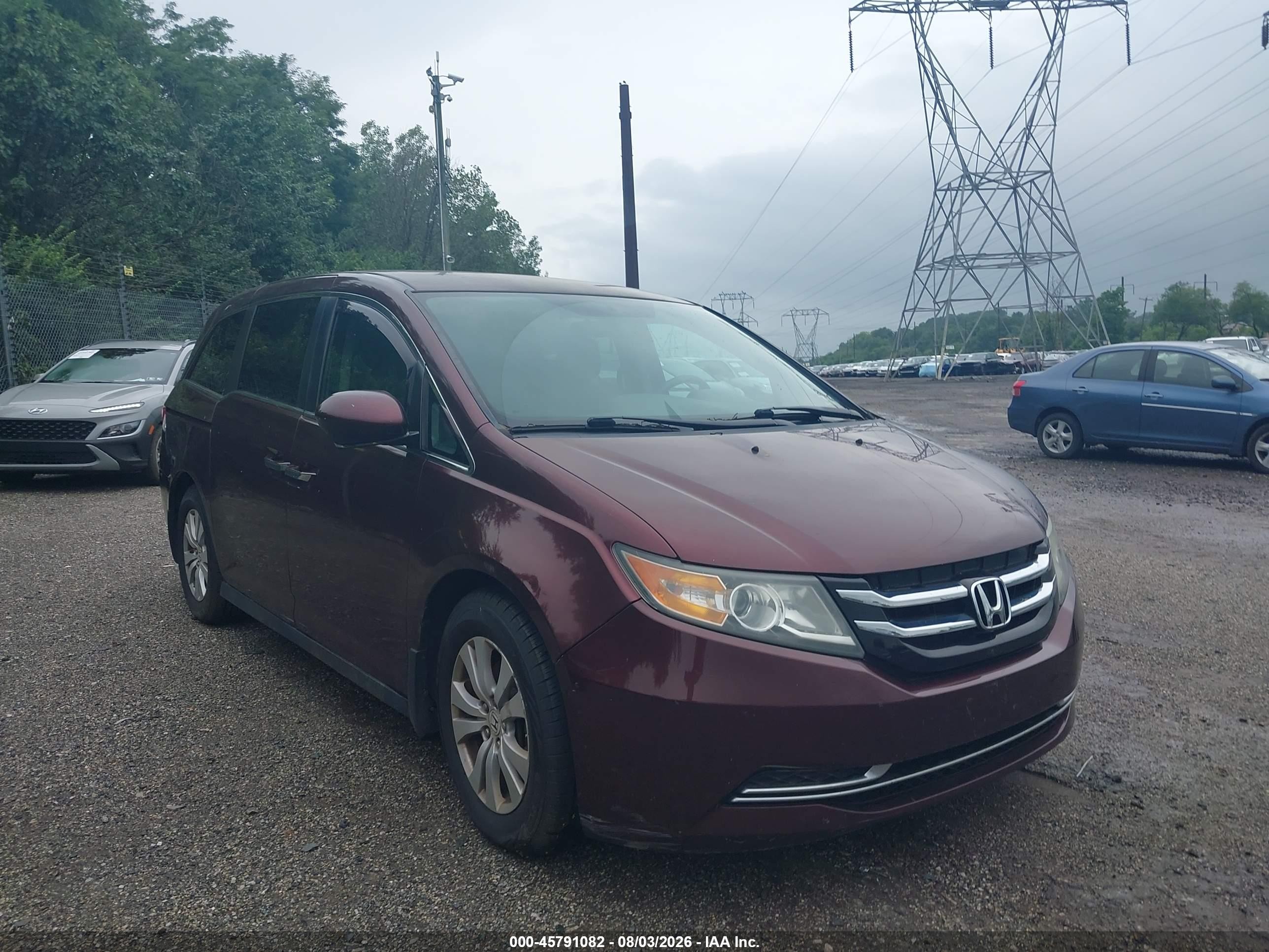 2014 Honda Odyssey Ex Burgundy vin: 5FNRL5H47EB114265