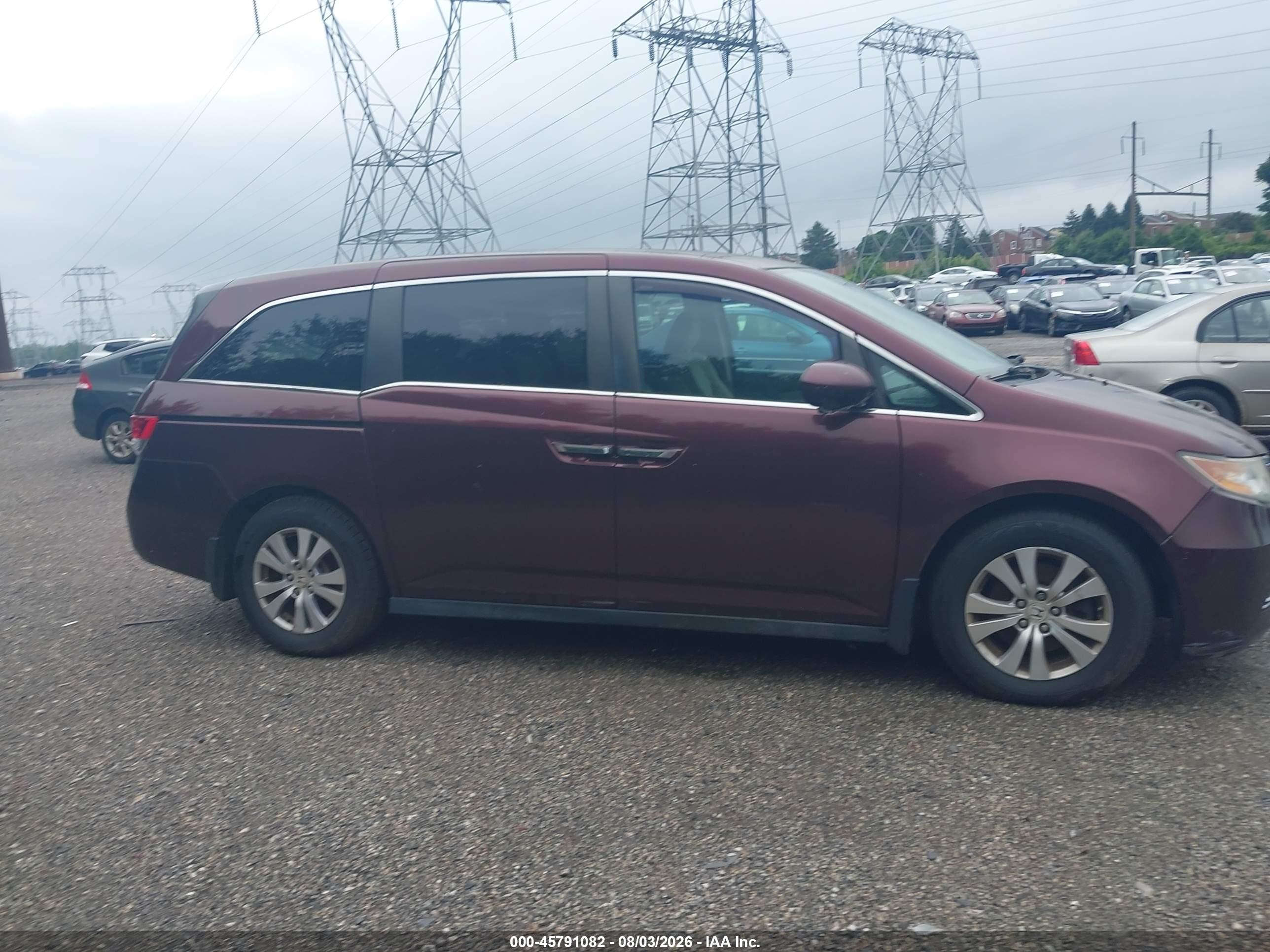 2014 Honda Odyssey Ex Burgundy vin: 5FNRL5H47EB114265