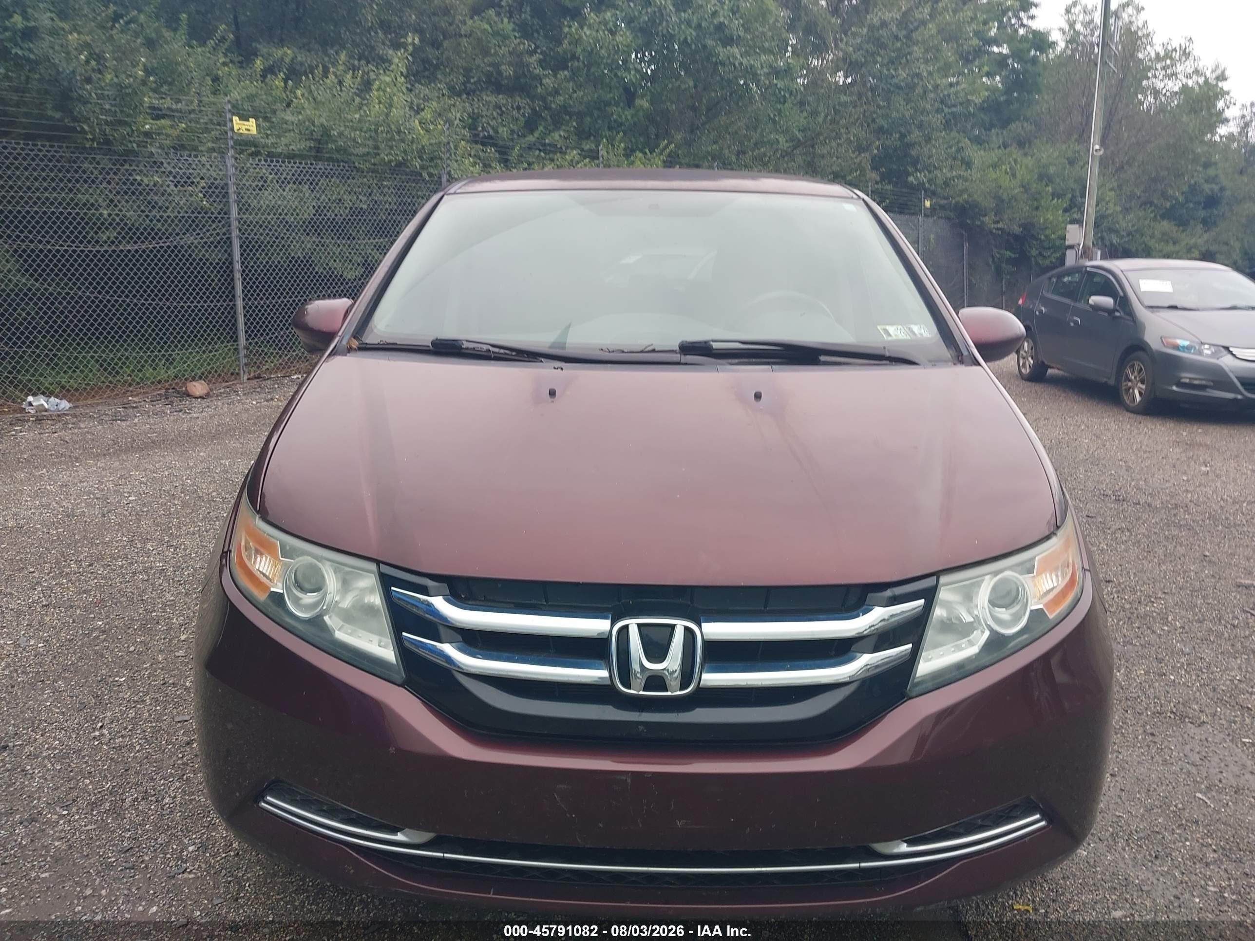 2014 Honda Odyssey Ex Burgundy vin: 5FNRL5H47EB114265