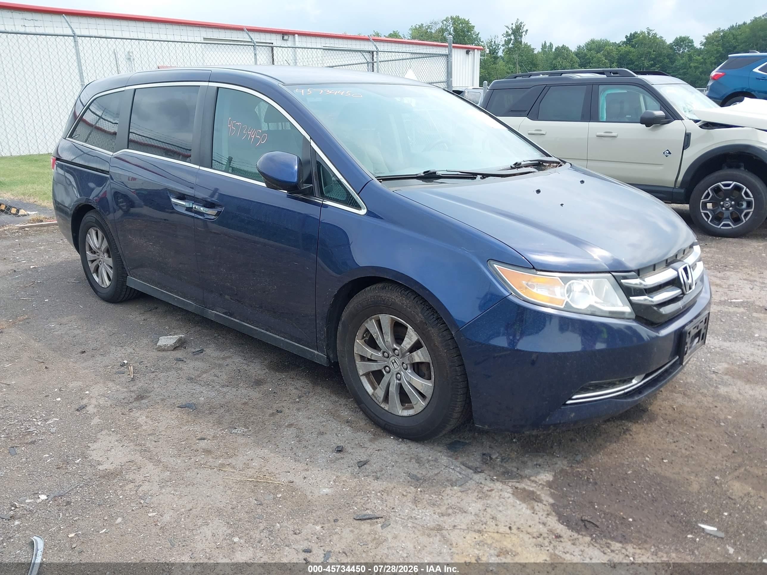 2015 Honda Odyssey Ex Blue vin: 5FNRL5H47FB040251