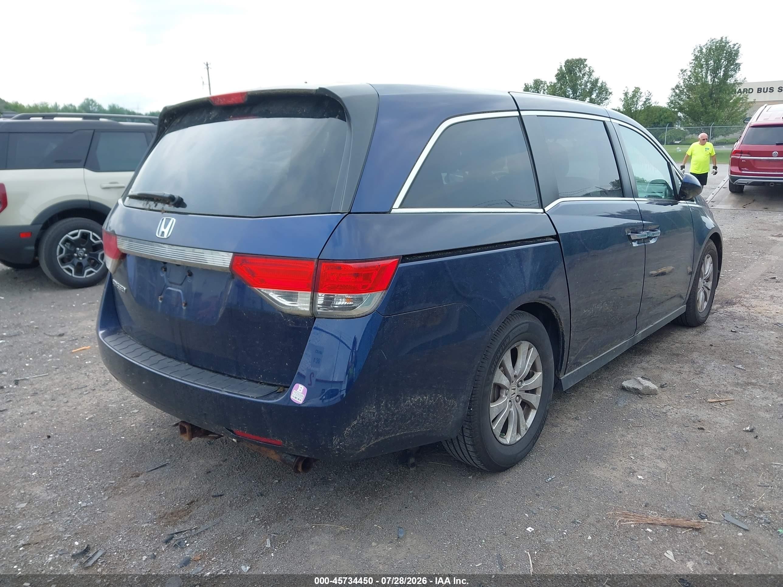 2015 Honda Odyssey Ex Blue vin: 5FNRL5H47FB040251