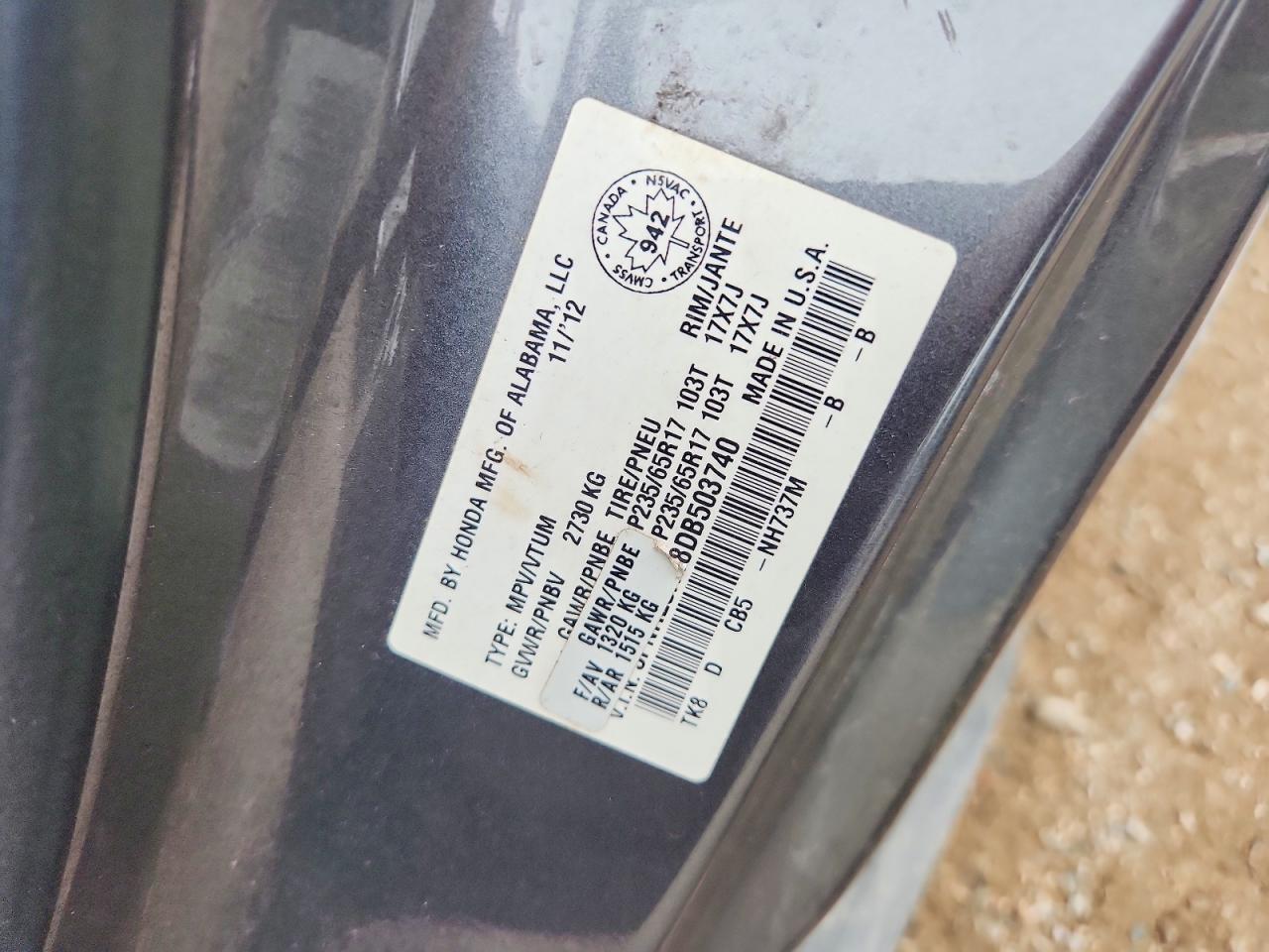 2013 Honda Odyssey Ex Charcoal vin: 5FNRL5H48DB503740