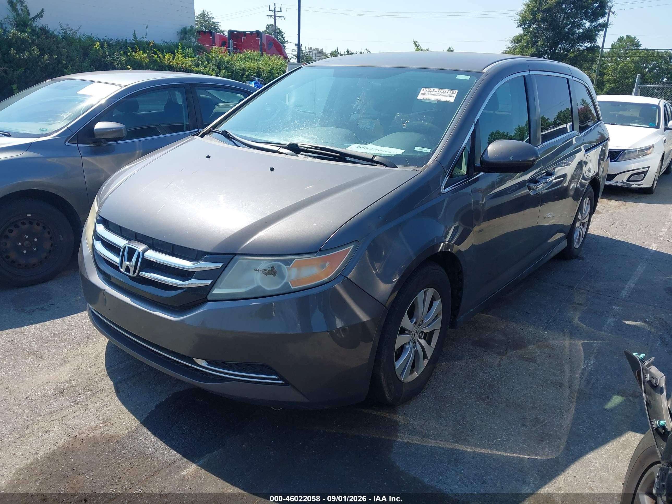2014 Honda Odyssey Ex Gray vin: 5FNRL5H48EB016104