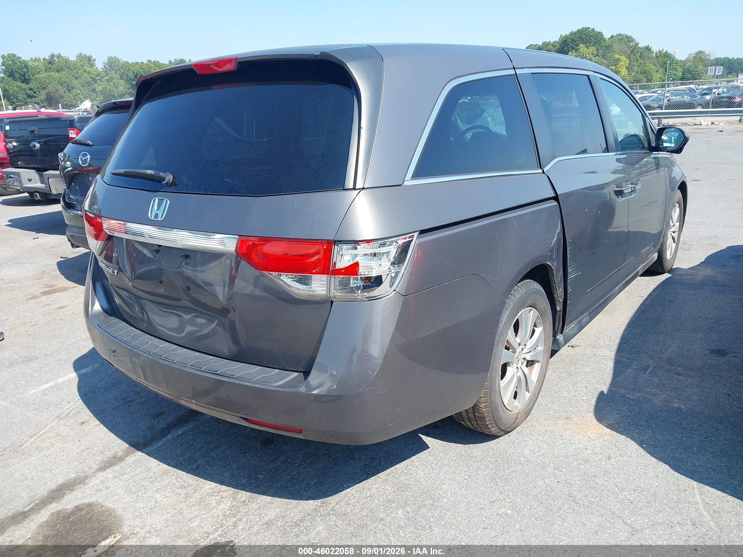 2014 Honda Odyssey Ex Gray vin: 5FNRL5H48EB016104