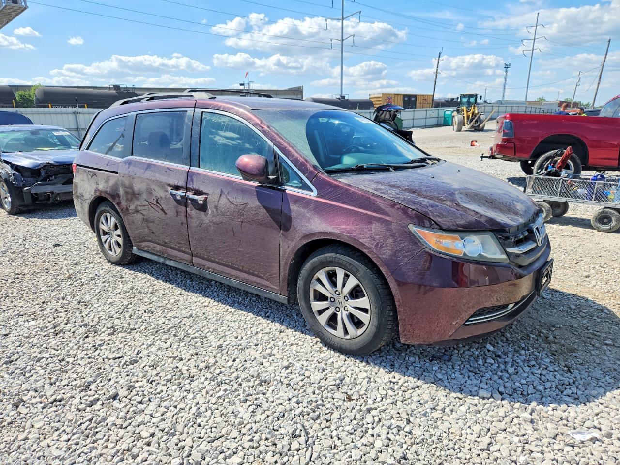 2014 Honda Odyssey Ex Бордовый vin: 5FNRL5H48EB021707