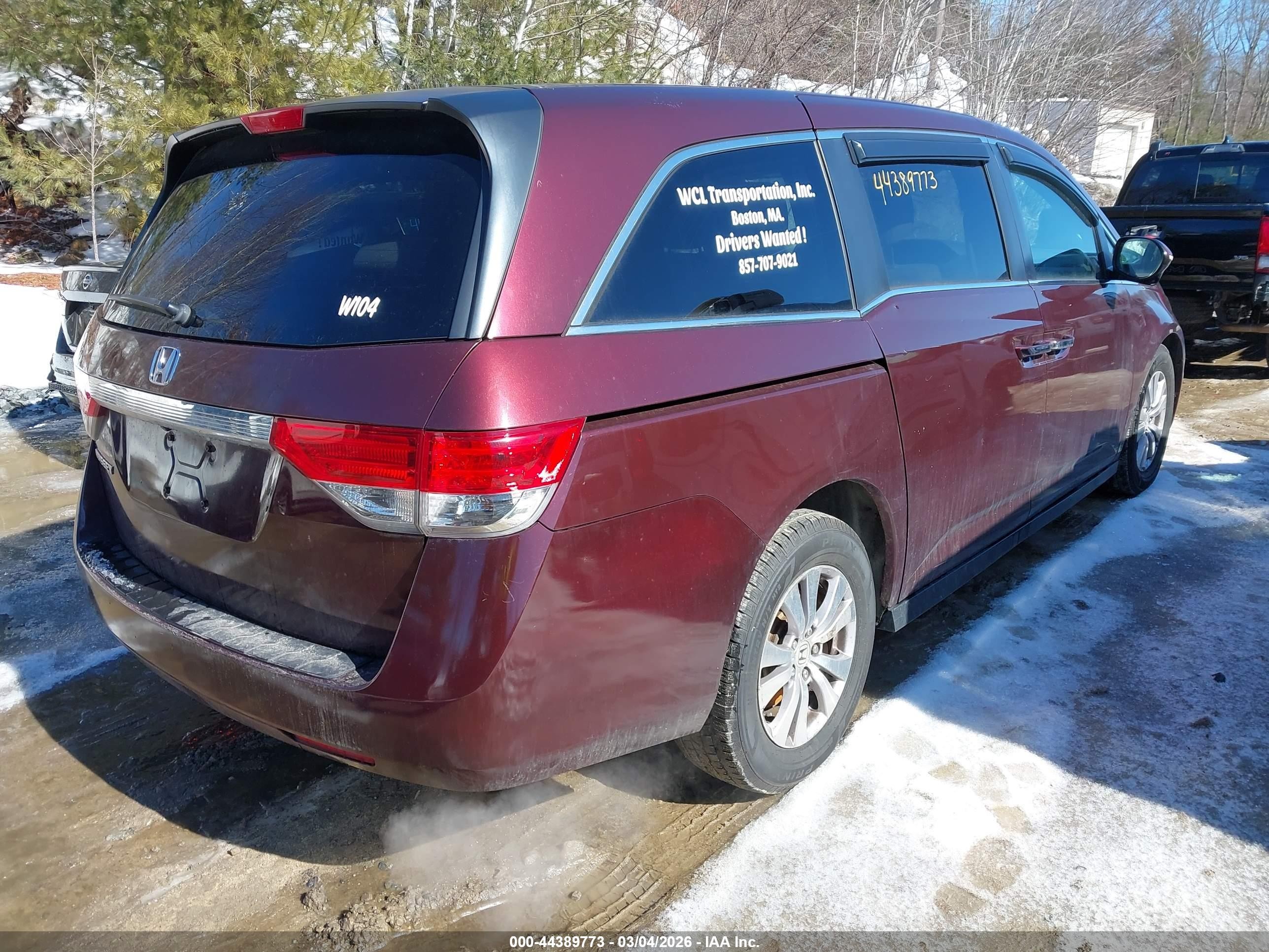 2015 Honda Odyssey Ex Purple vin: 5FNRL5H48FB013995