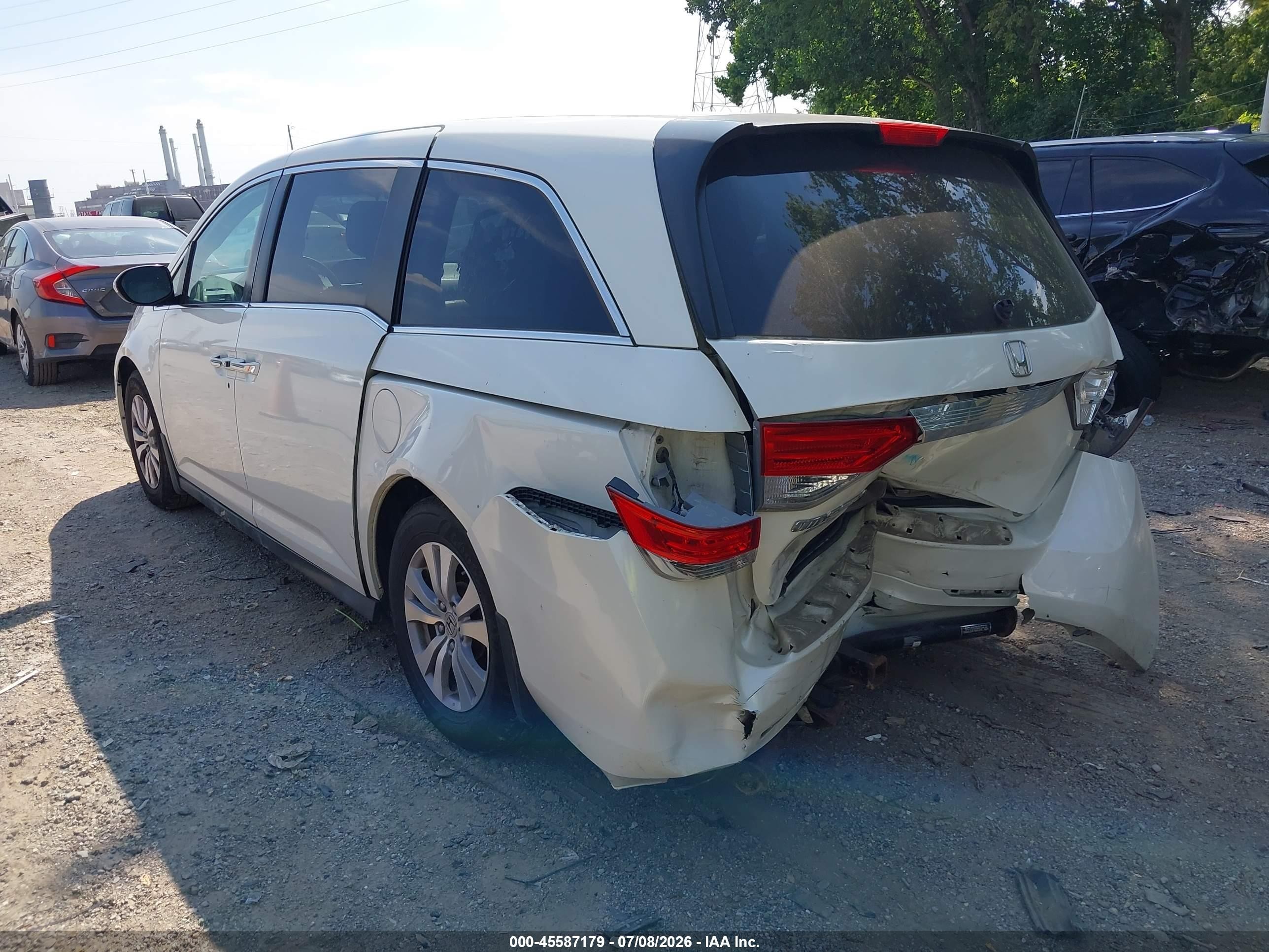 2015 Honda Odyssey Ex White vin: 5FNRL5H48FB033275