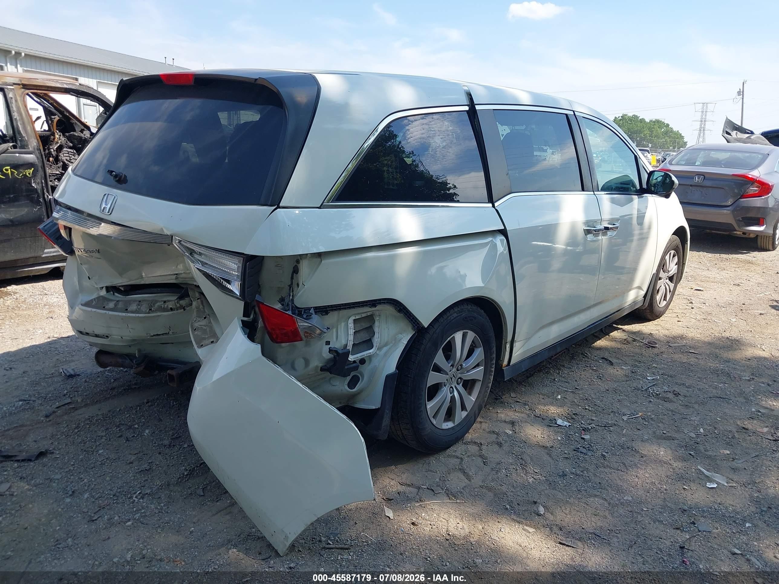 2015 Honda Odyssey Ex White vin: 5FNRL5H48FB033275