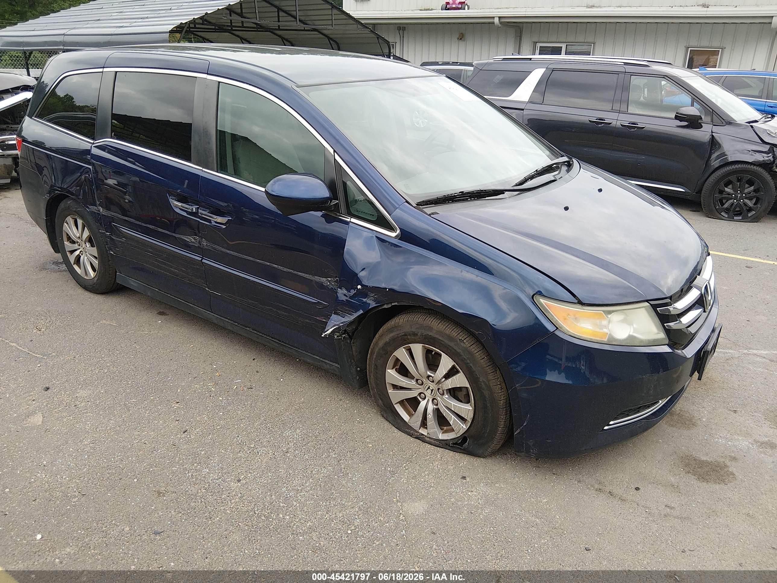 2015 Honda Odyssey Ex Dark Blue vin: 5FNRL5H48FB080550