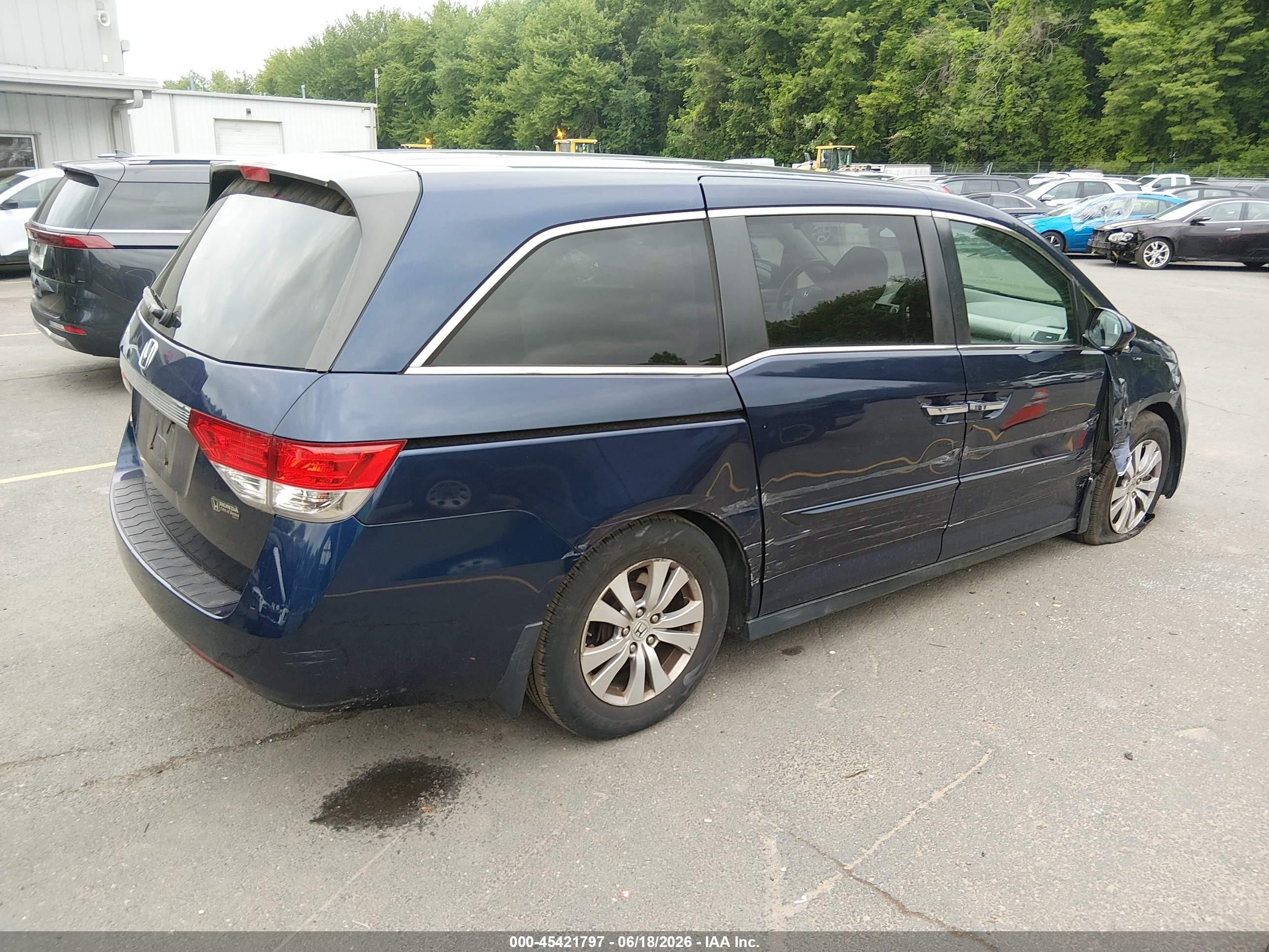 2015 Honda Odyssey Ex Dark Blue vin: 5FNRL5H48FB080550