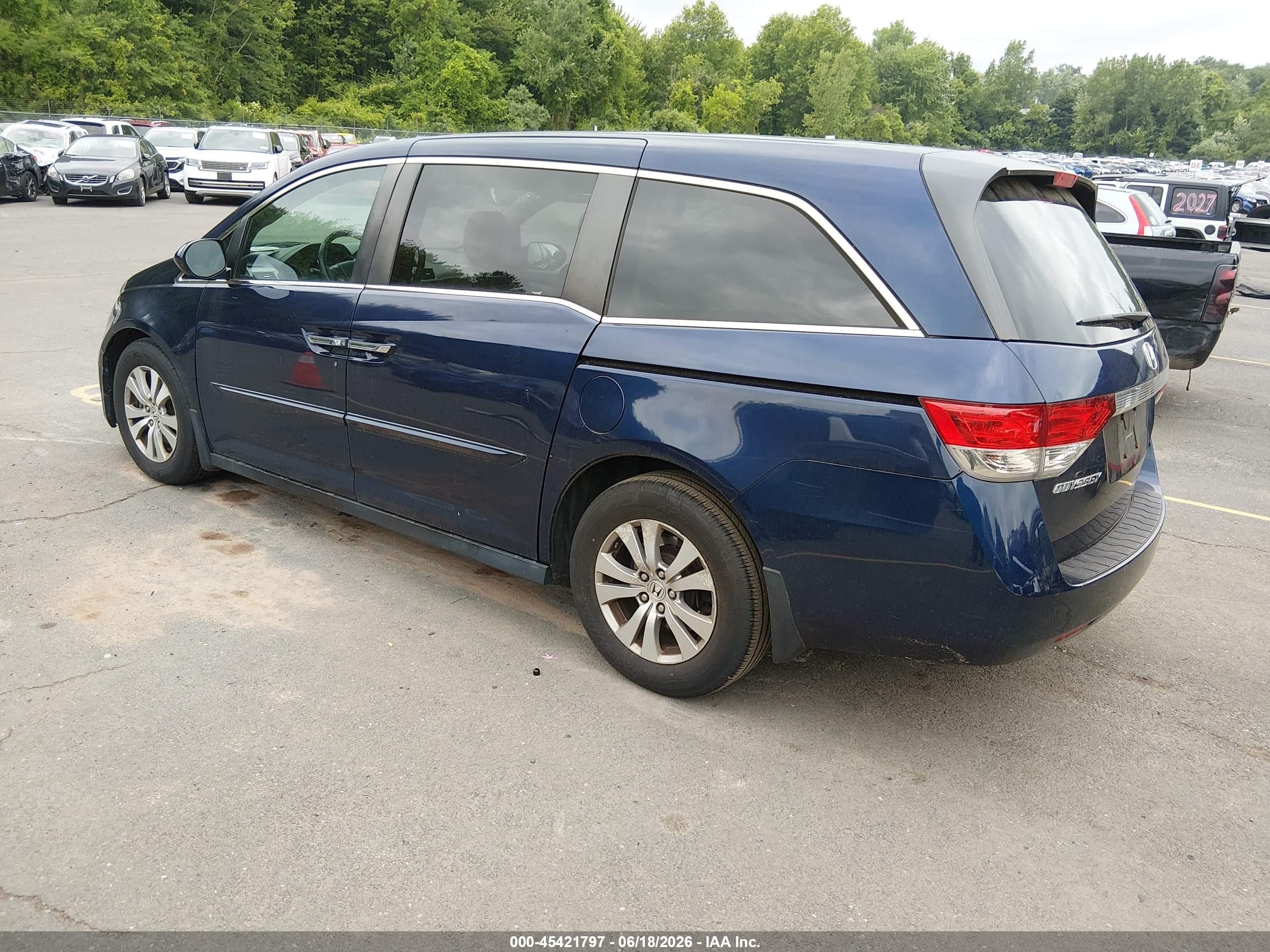 2015 Honda Odyssey Ex Dark Blue vin: 5FNRL5H48FB080550