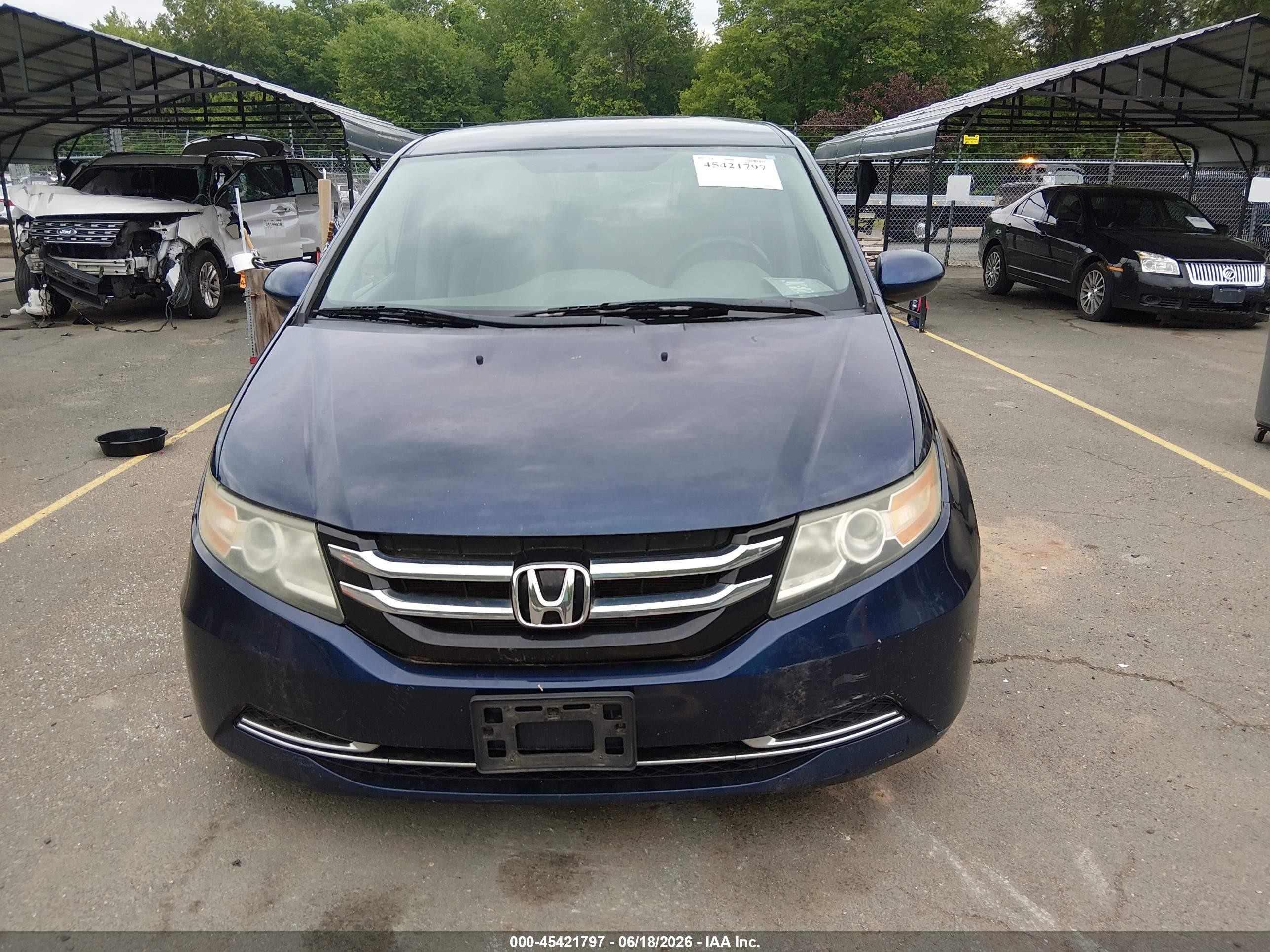 2015 Honda Odyssey Ex Dark Blue vin: 5FNRL5H48FB080550