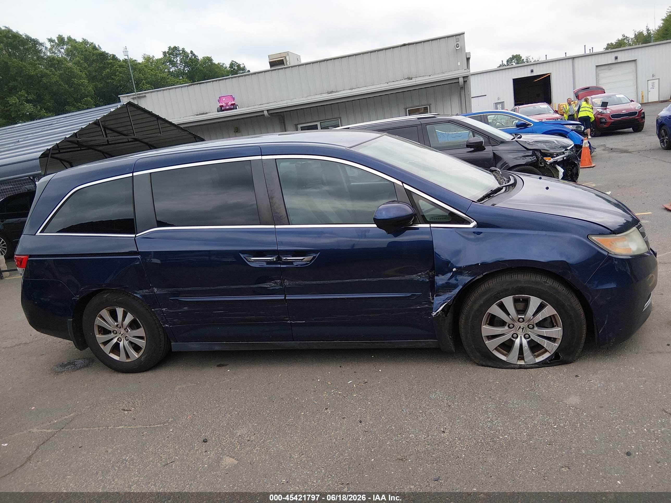 2015 Honda Odyssey Ex Dark Blue vin: 5FNRL5H48FB080550