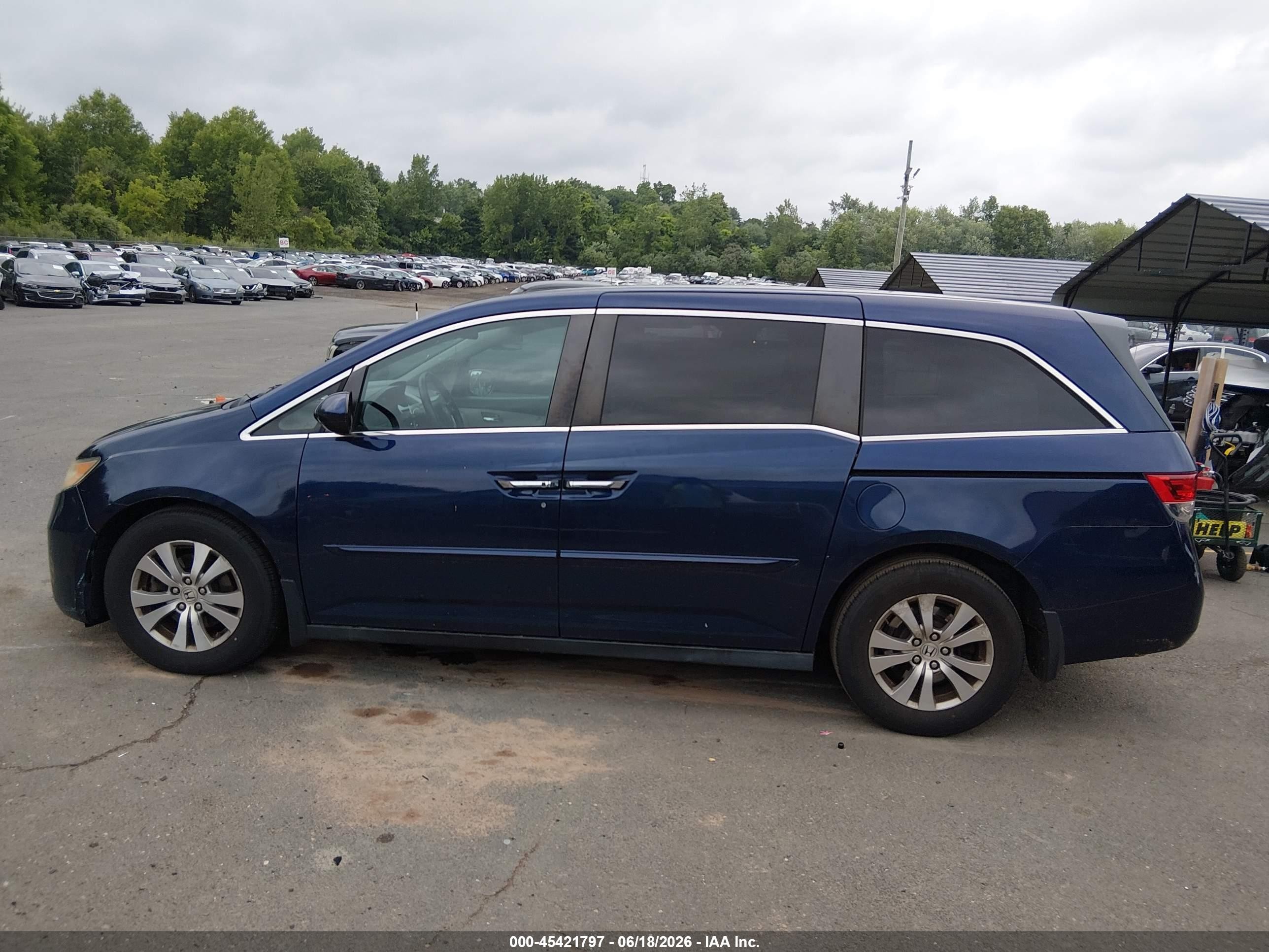 2015 Honda Odyssey Ex Dark Blue vin: 5FNRL5H48FB080550