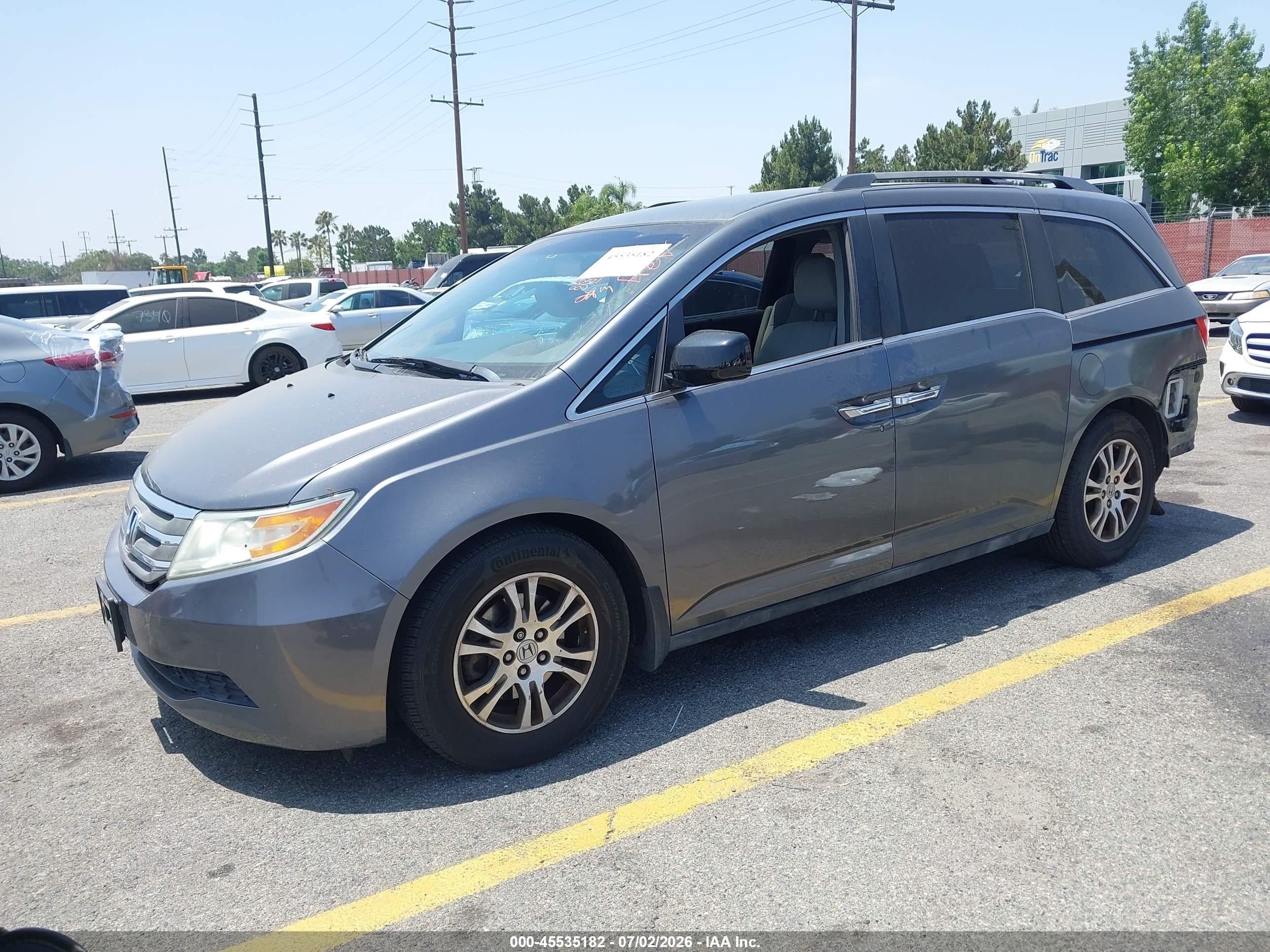 2012 Honda Odyssey Ex Gray vin: 5FNRL5H49CB068323