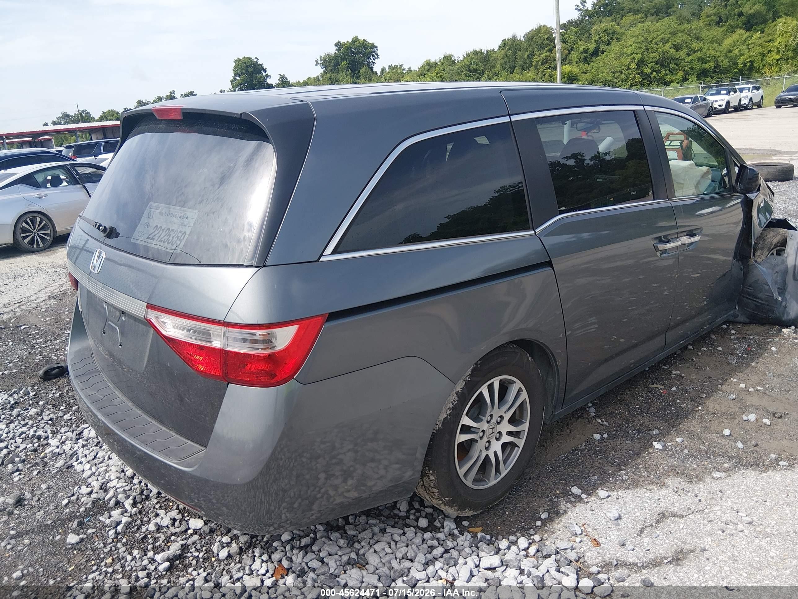 2013 Honda Odyssey Ex Gray vin: 5FNRL5H49DB003134