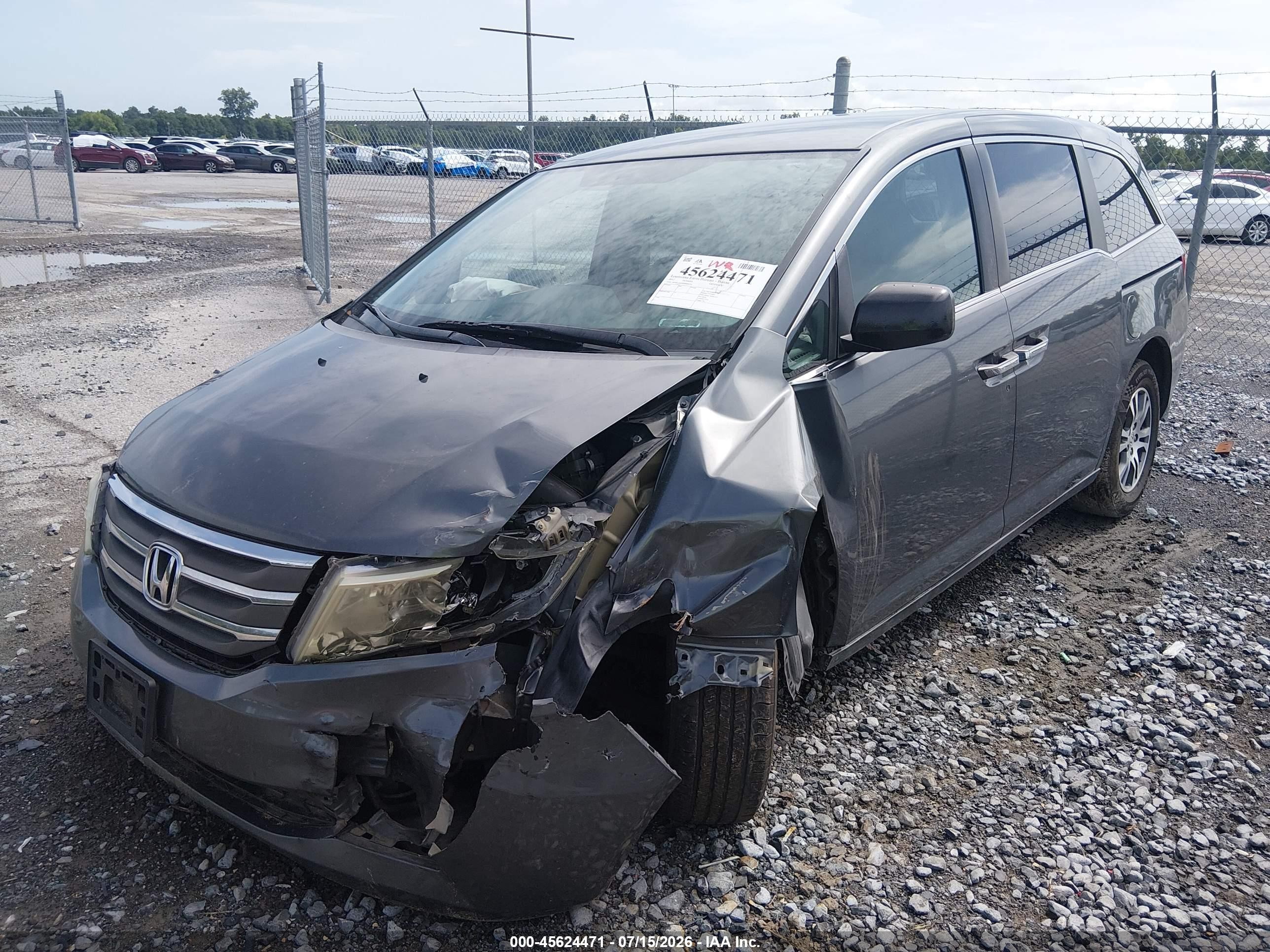 2013 Honda Odyssey Ex Gray vin: 5FNRL5H49DB003134