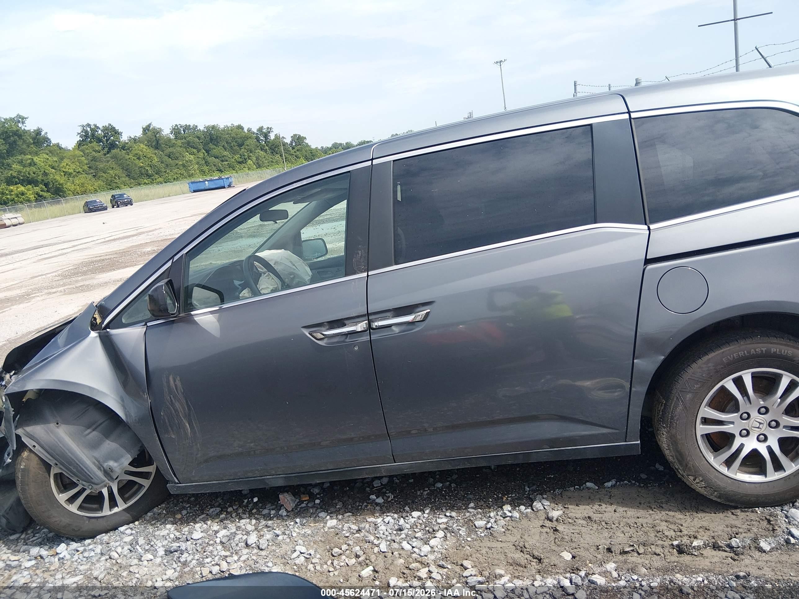 2013 Honda Odyssey Ex Gray vin: 5FNRL5H49DB003134