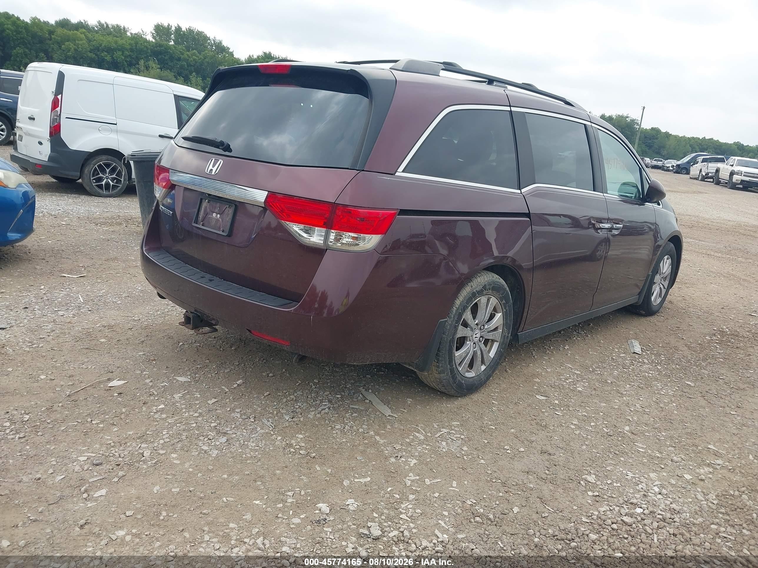 2014 Honda Odyssey Ex Burgundy vin: 5FNRL5H49EB053677