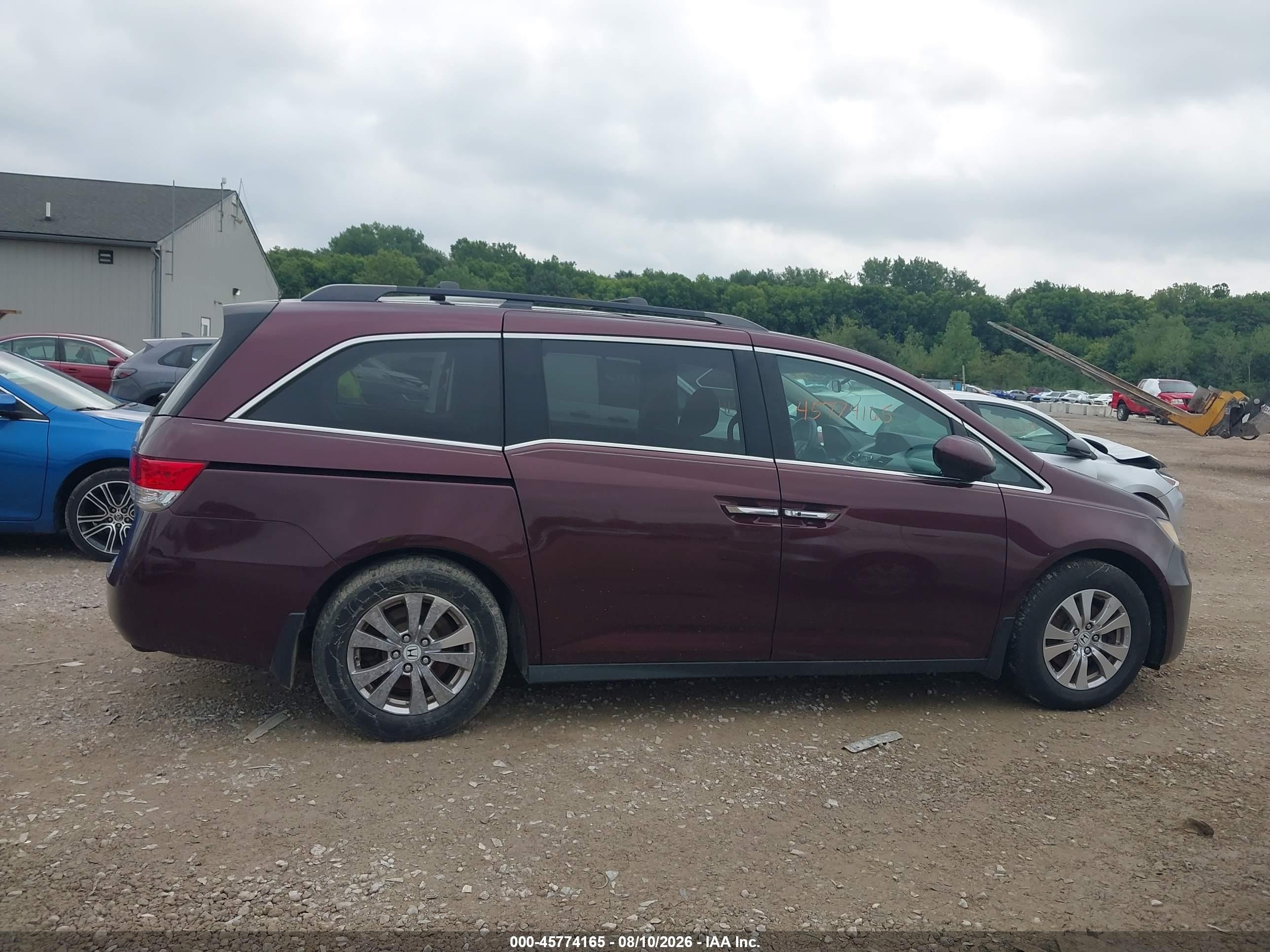 2014 Honda Odyssey Ex Burgundy vin: 5FNRL5H49EB053677