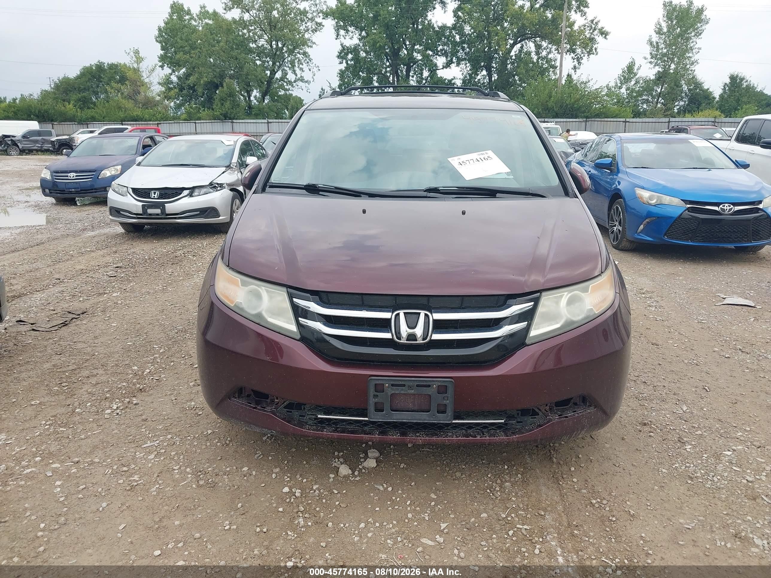 2014 Honda Odyssey Ex Burgundy vin: 5FNRL5H49EB053677