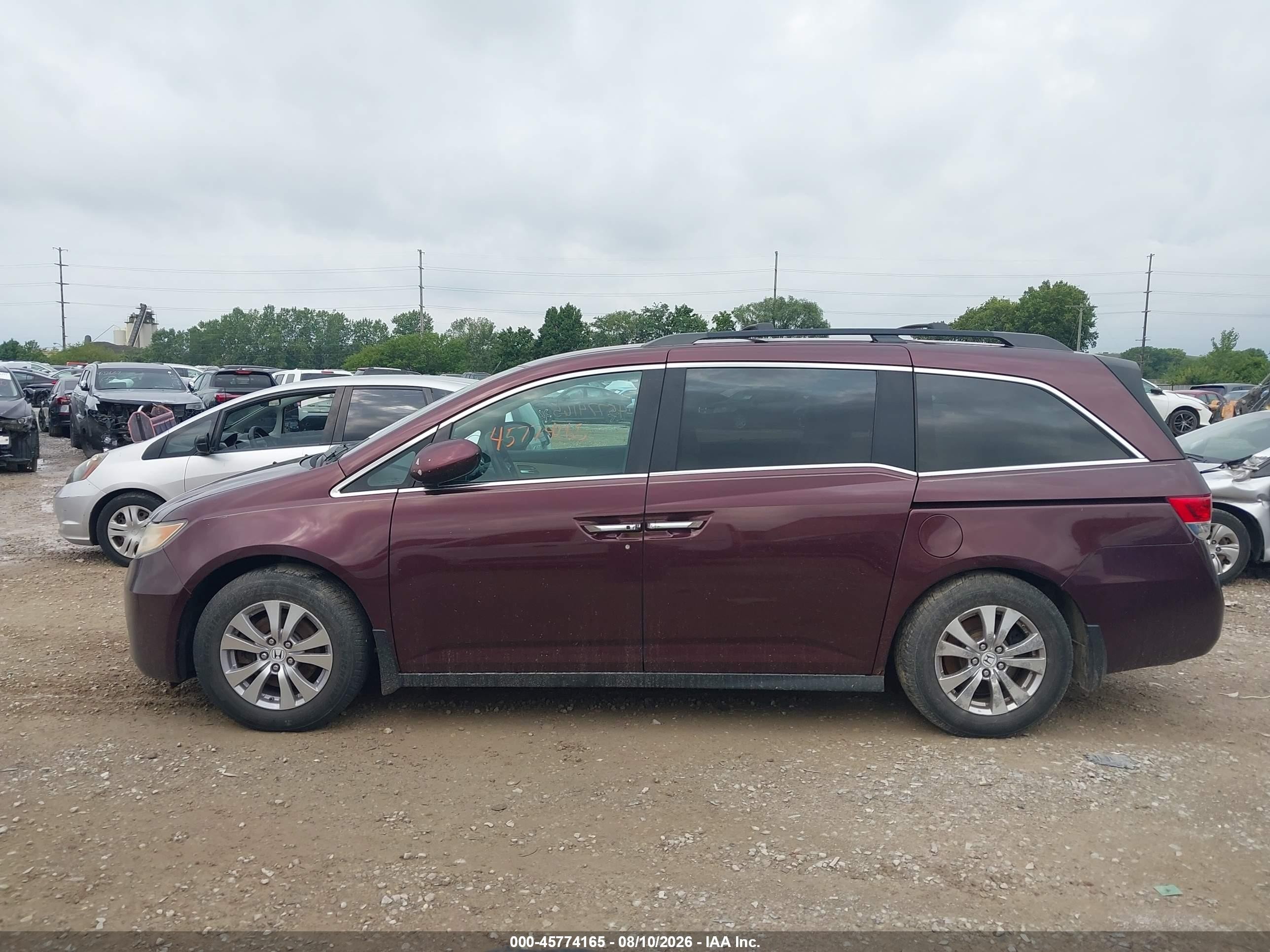 2014 Honda Odyssey Ex Burgundy vin: 5FNRL5H49EB053677