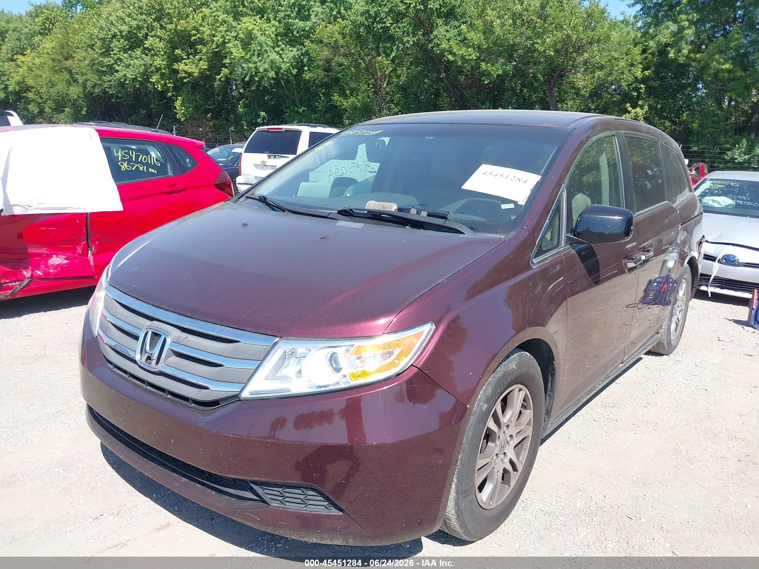 2012 Honda Odyssey Ex Бордовый vin: 5FNRL5H4XCB047125