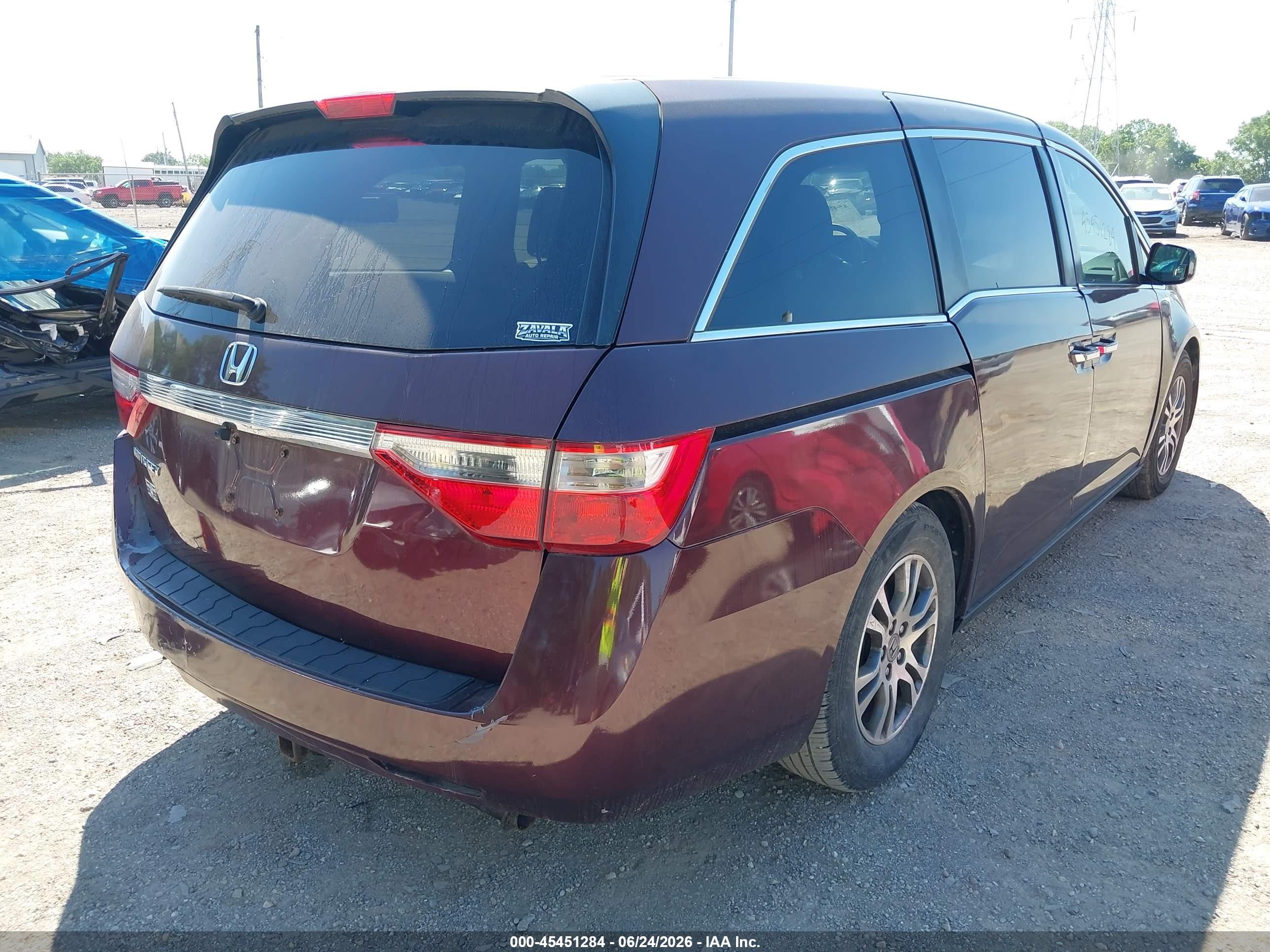 2012 Honda Odyssey Ex Бордовый vin: 5FNRL5H4XCB047125