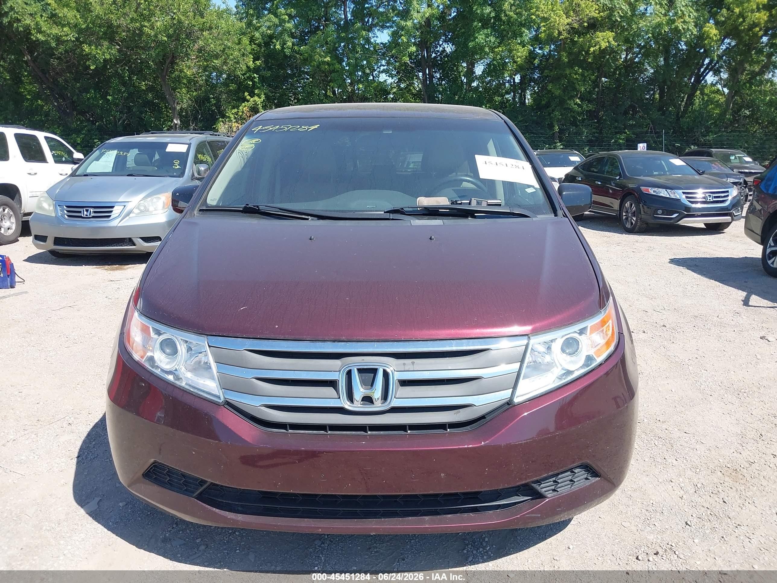 2012 Honda Odyssey Ex Бордовый vin: 5FNRL5H4XCB047125