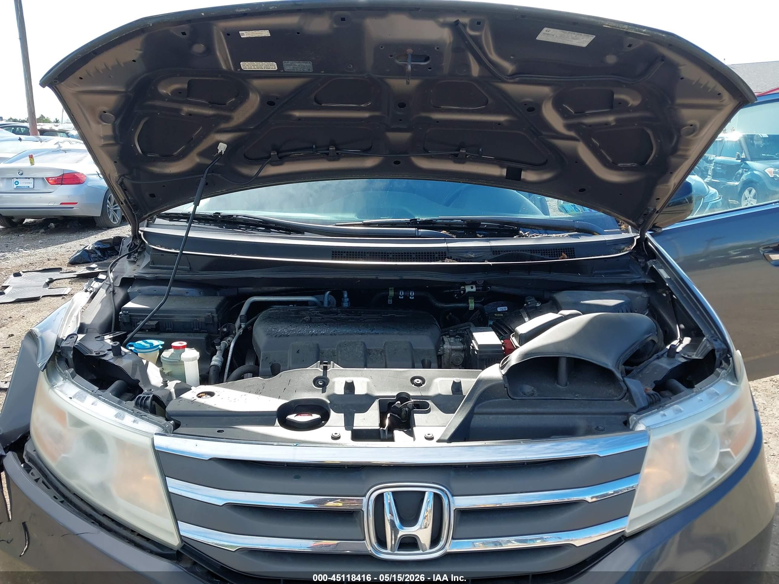 2013 Honda Odyssey Ex Gray vin: 5FNRL5H4XDB054321