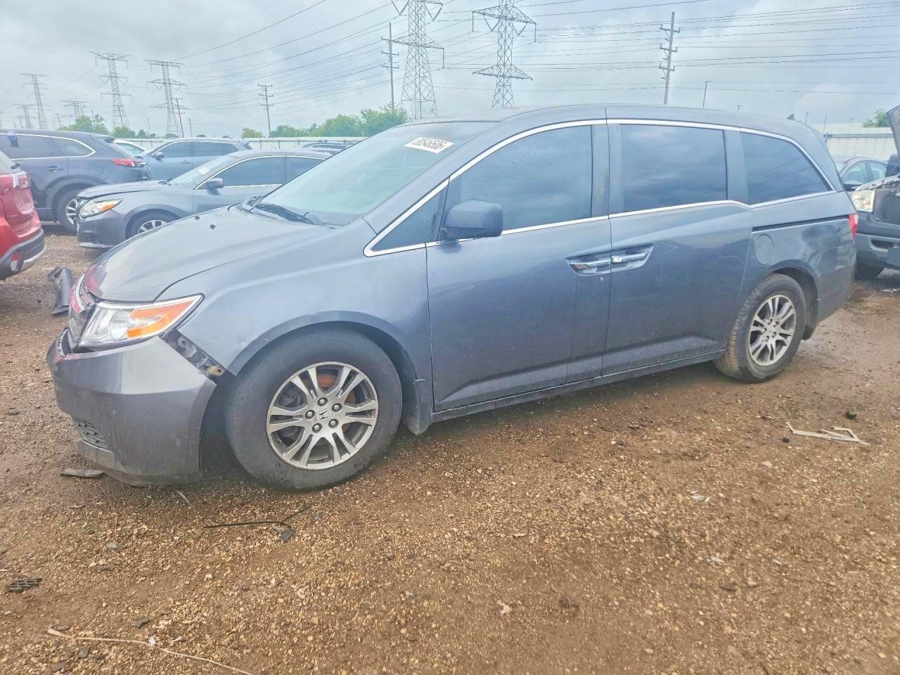 2013 Honda Odyssey Ex Gray vin: 5FNRL5H4XDB066419