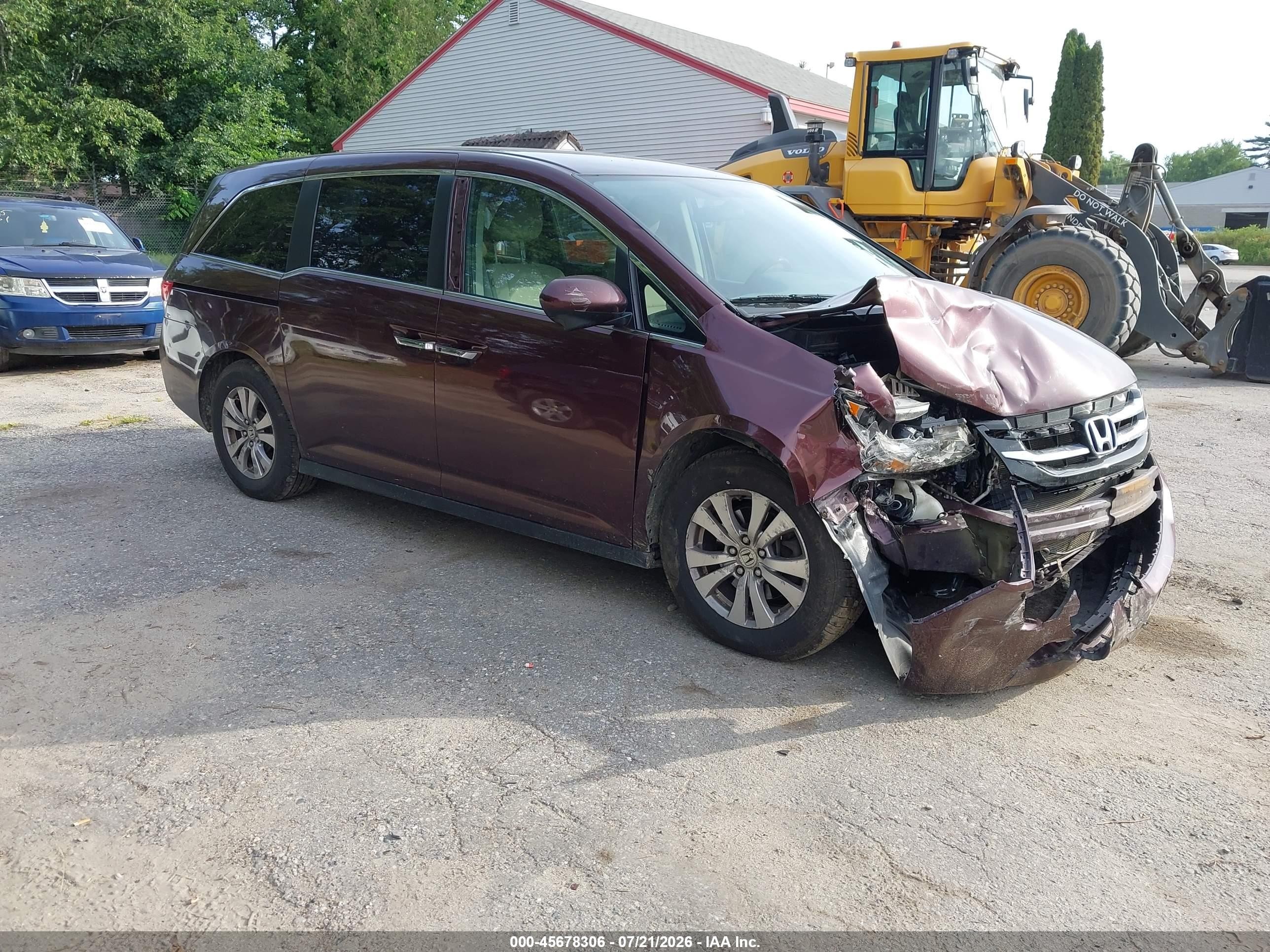 2014 Honda Odyssey Ex Burgundy vin: 5FNRL5H4XEB082072