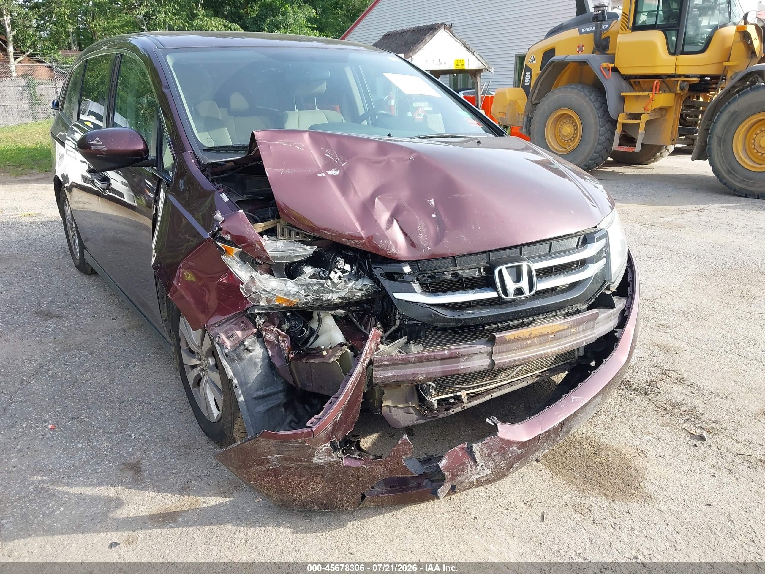 2014 Honda Odyssey Ex Burgundy vin: 5FNRL5H4XEB082072